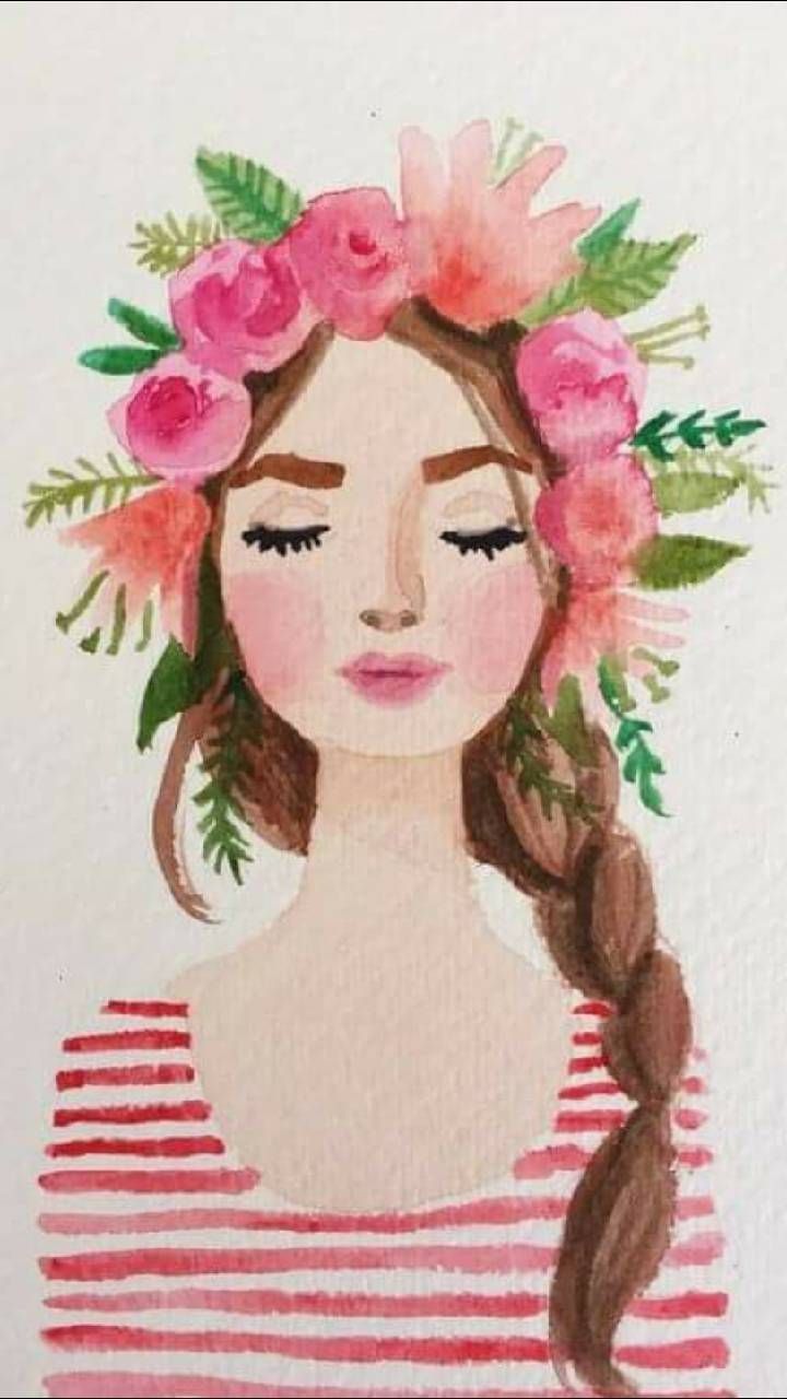 720x1280 Girl wallpaper by Mano2000Mano. a7f2. Spanish floral quote, Flower crown painting acrylic, Floral illustration with spanish text