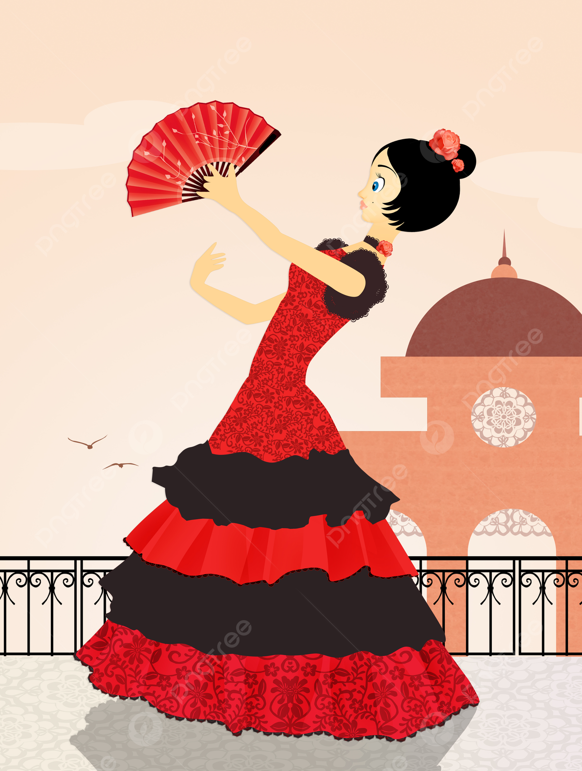 1200x1589 Spanish Girl Dancing Flamenco Woman Rose Culture Photo Background Wallpaper Image For Free Download