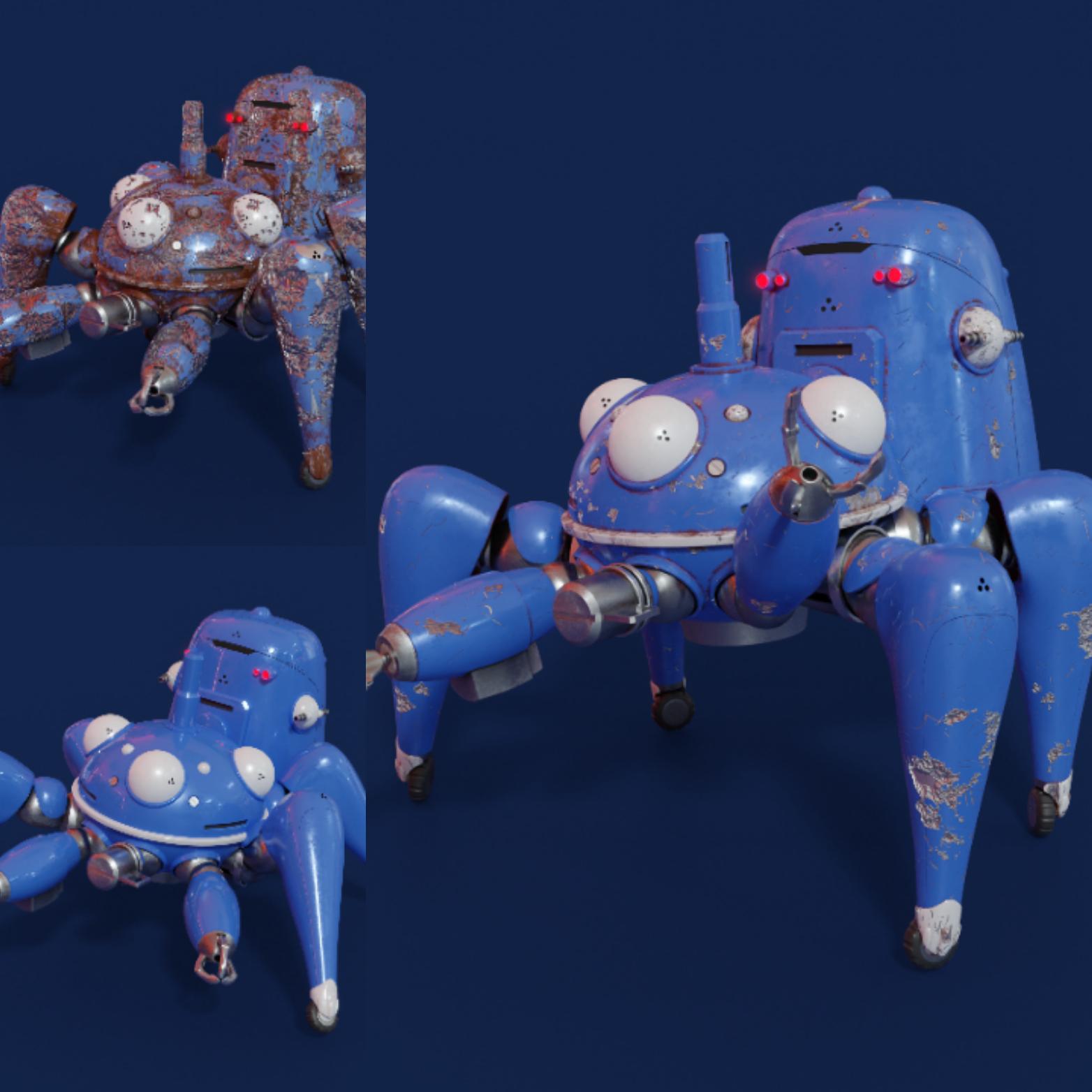 1564x1564 Following My Tachikoma Anination, I Made A Realistic Material That You Can Change The Damage On. I Feel Bad For Destroying Tachikoma : : R Ghost_in_the_Shell