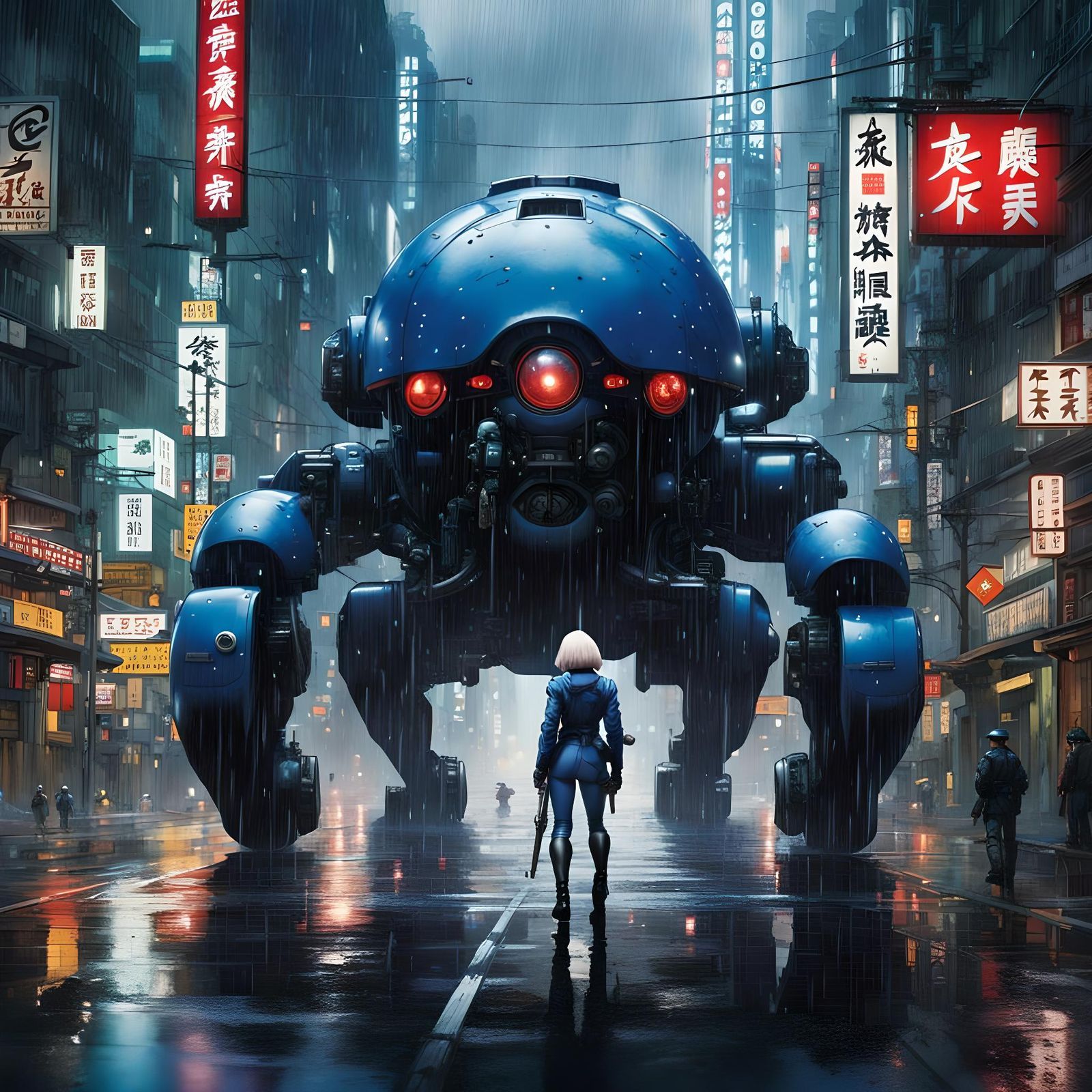 1600x1600 Major Motoko Kusanagi facing the Tachikoma
