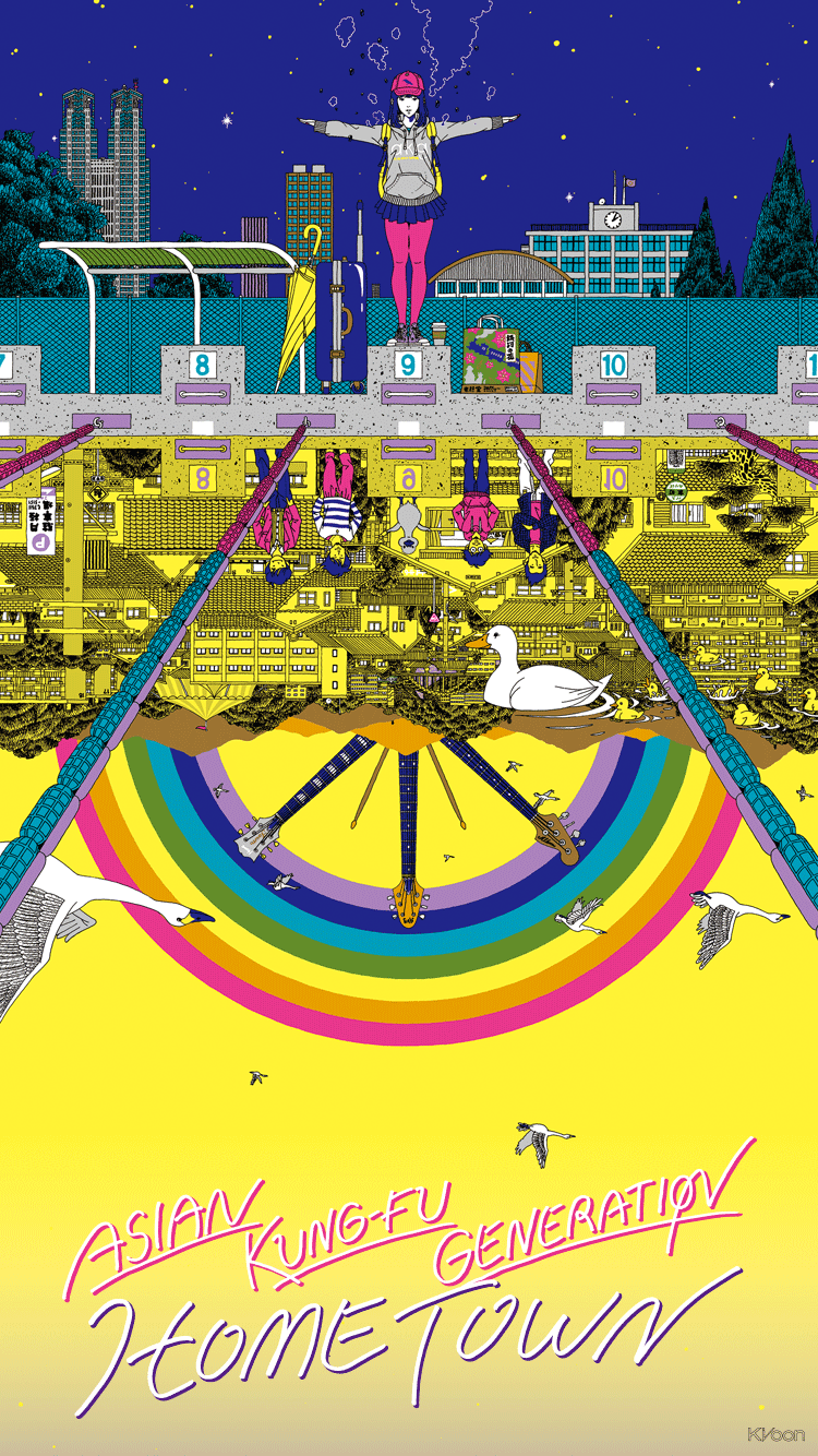 750x1334 ASIAN KUNG FU GENERATION アルバム「ホームタウン」スマホ壁紙プレゼント