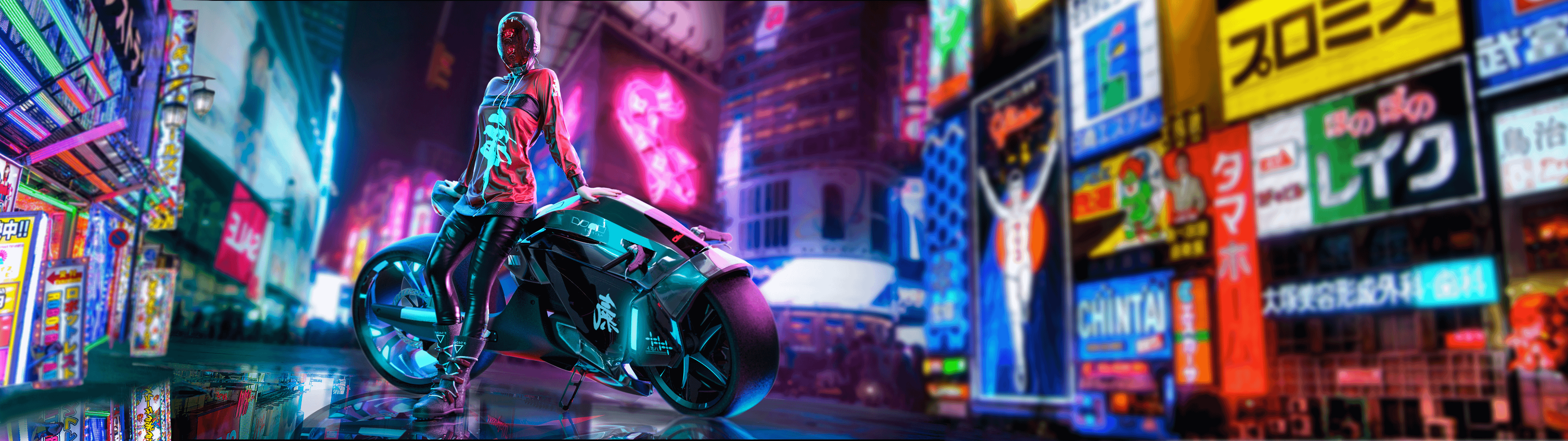 3840x1080 Cyberpunk Tokyo. Dual monitor [3840x1080]