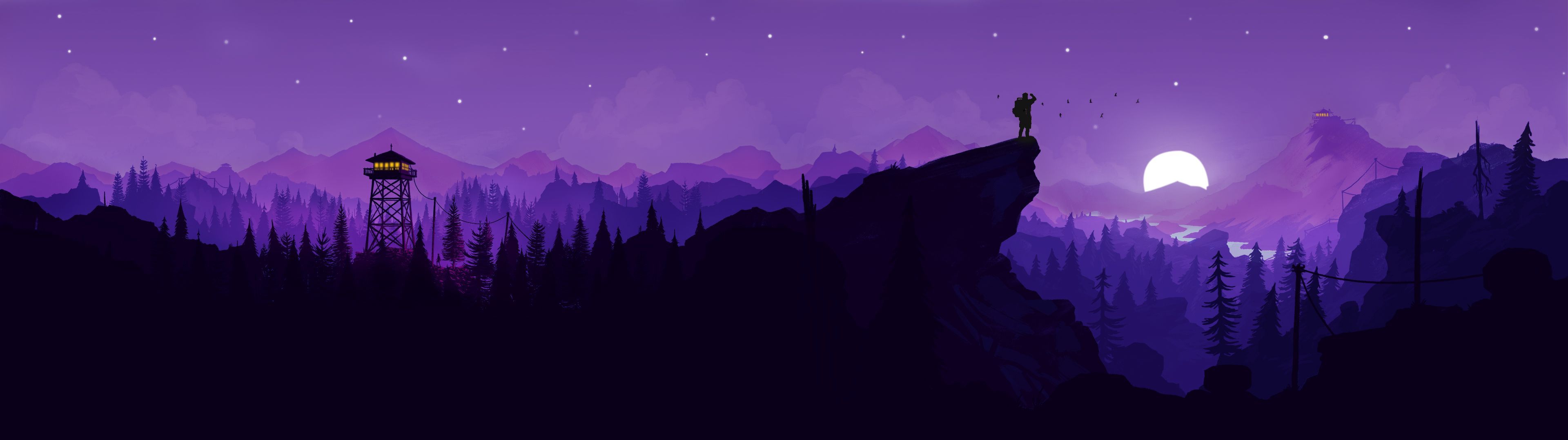 3840x1080 Retro Dual Monitor Wallpaper