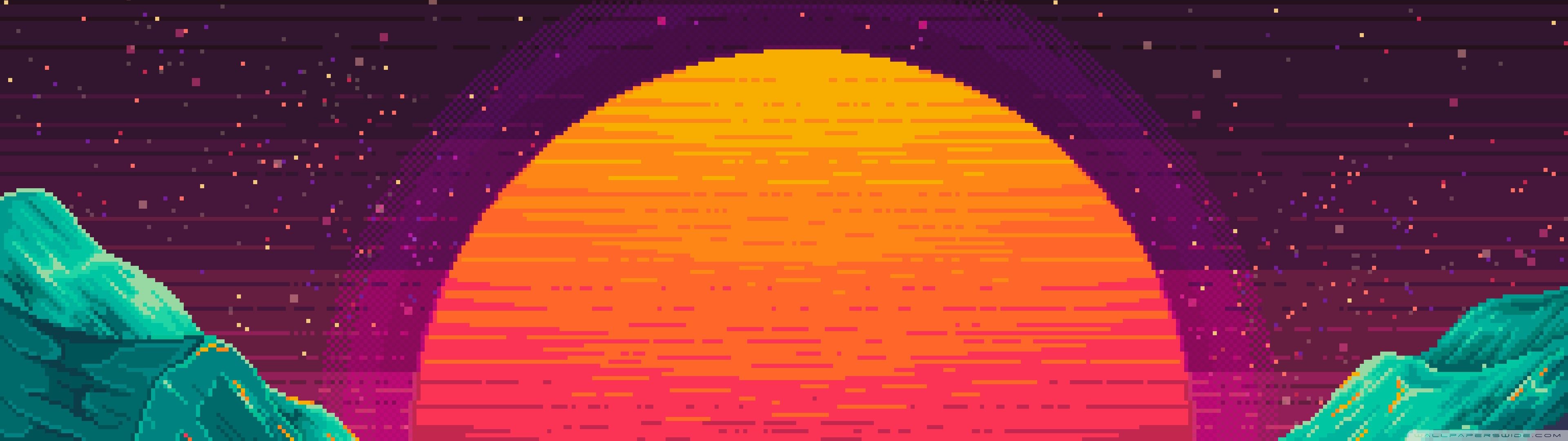 3840x1080 Aesthetic 8 Bit Art 4K UHD Wallpaper for UltraHD Desktop and TV : Widescreen and UltraWide Display : Dual Monitor