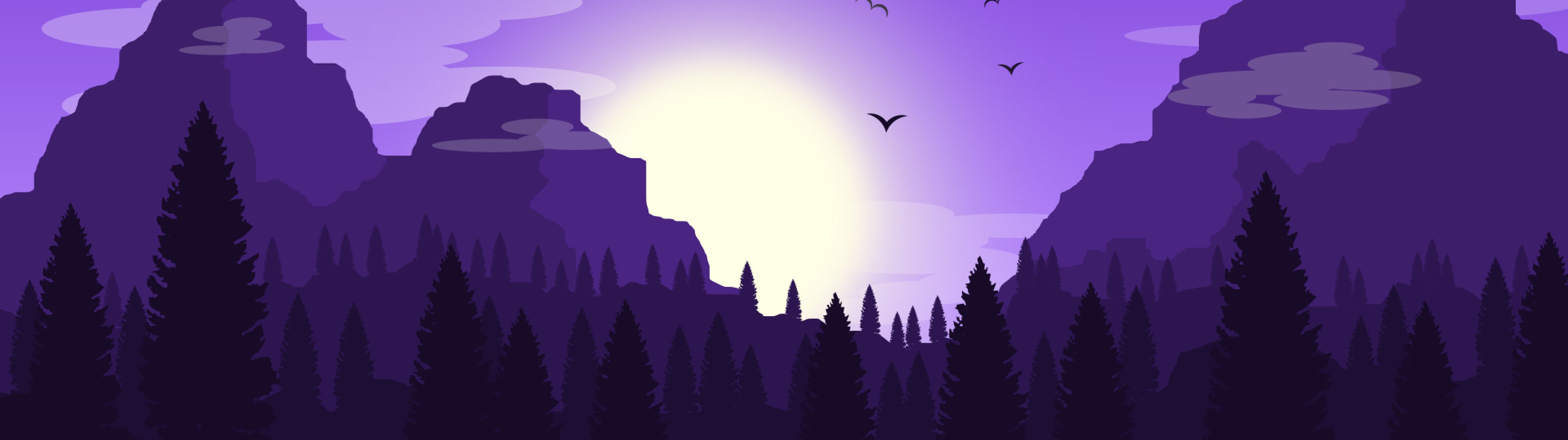 3840x1080 Purple Wallpaper