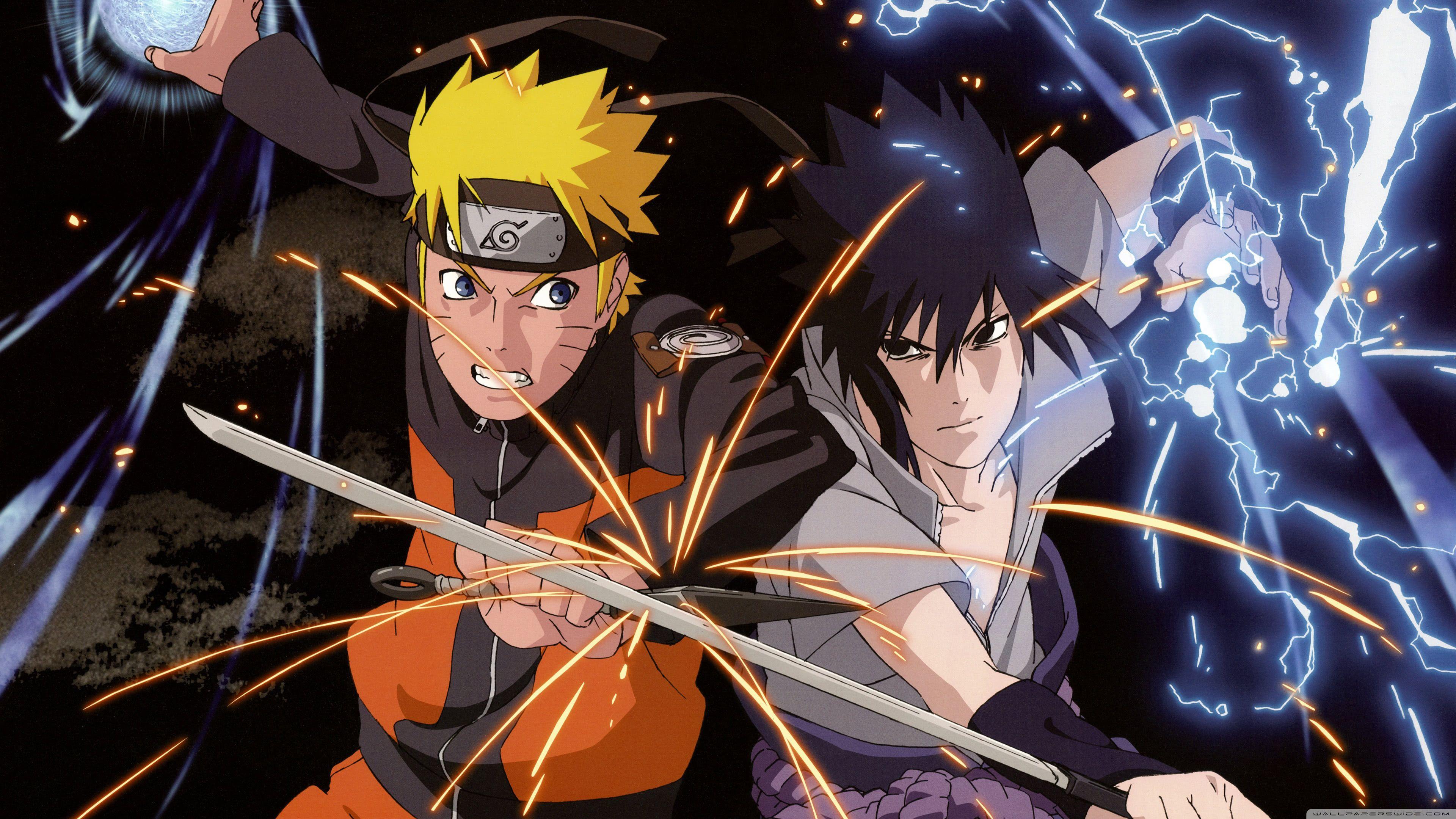 3840x2160 Hình nền Naruto VS Sasuke UHD 4K