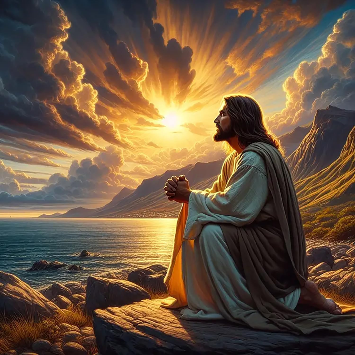 1500x1500 Jesus healing painting