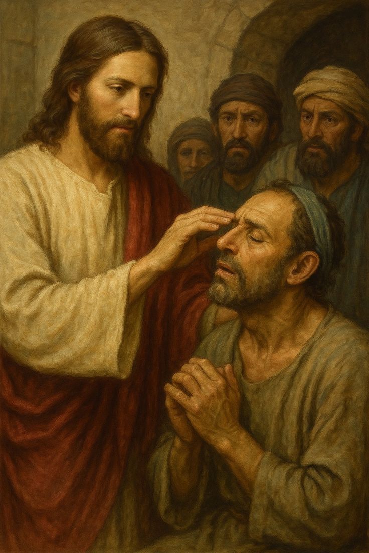 736x1104 Jesus and a blind man. Healing of blind man by jesus, Jesus heals the blind