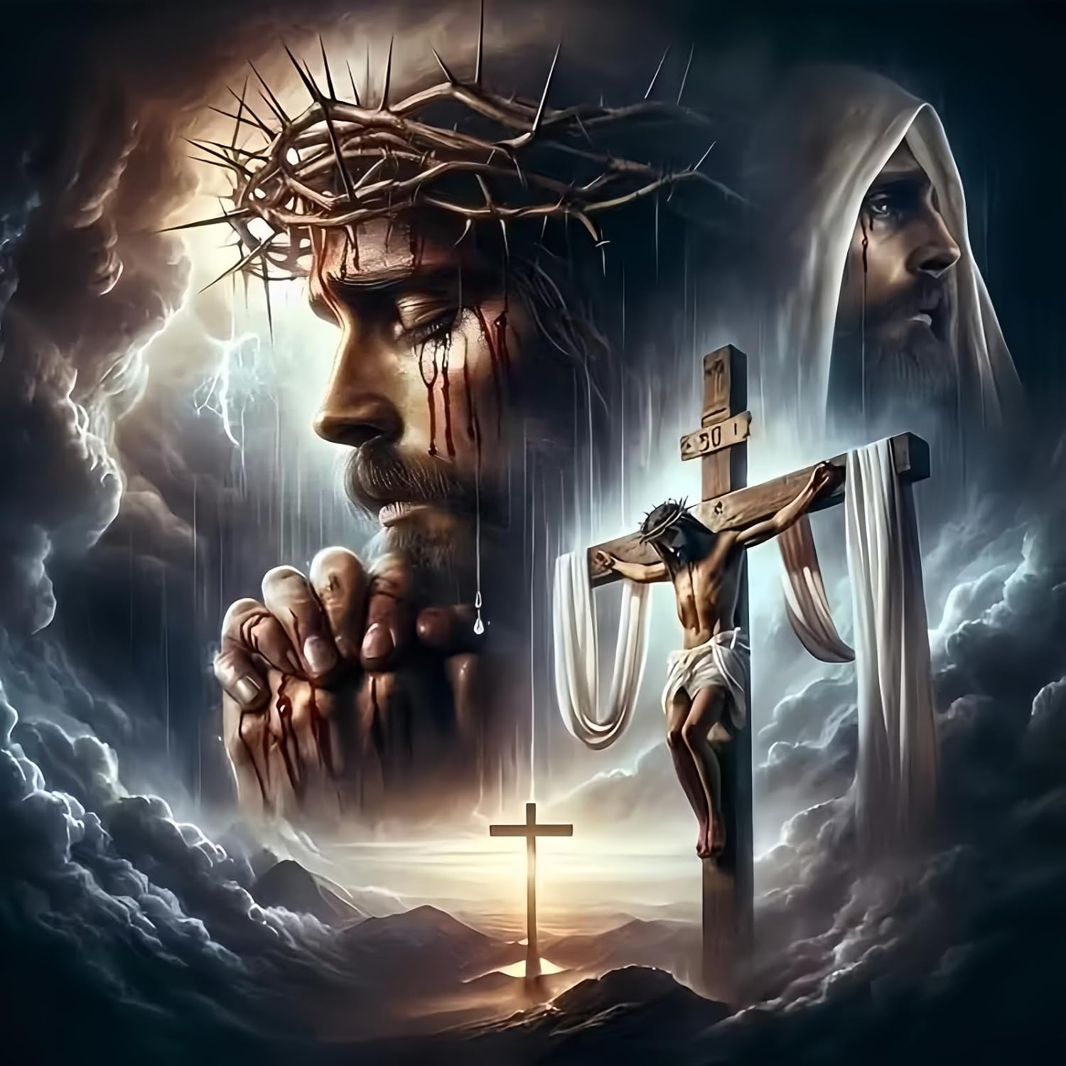 1500x1500 Jesus healing painting
