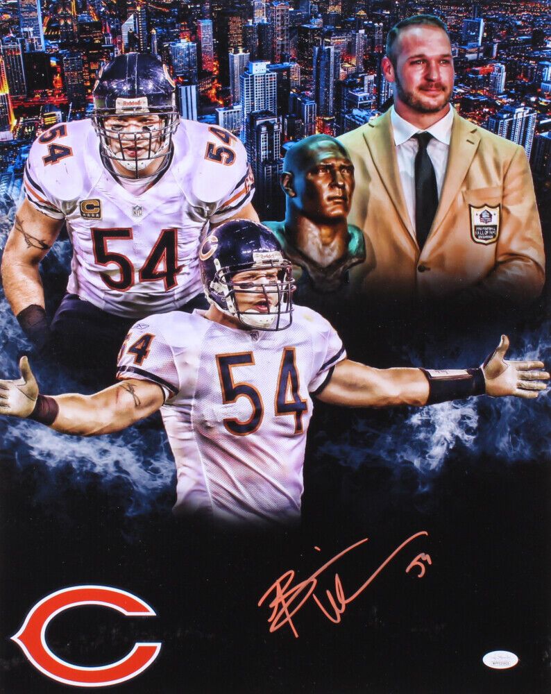 794x1000 Brian Urlacher Signed Chicago Bears 16x20 Photo (JSA COA)Hall Of Fame Linebacker
