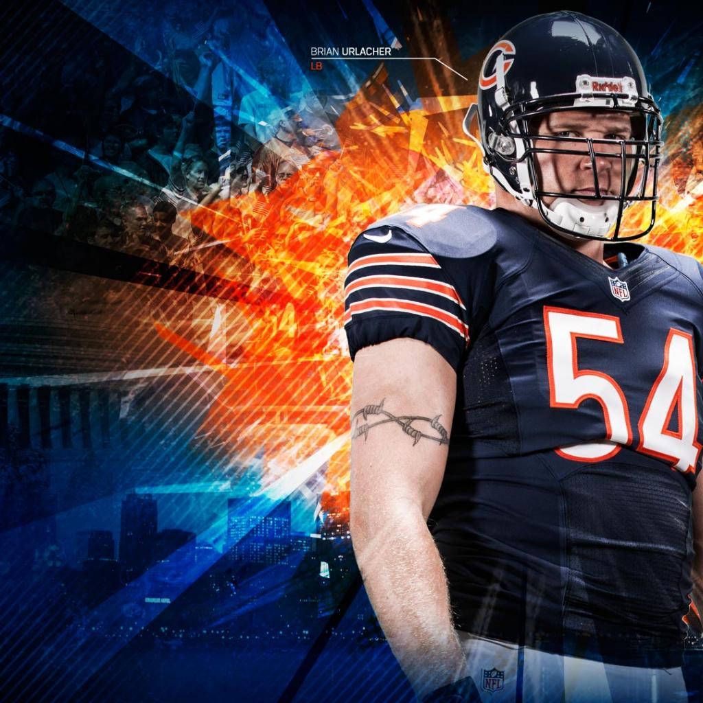 1024x1024 Download free Brian Urlacher Chicago Bears Wallpaper