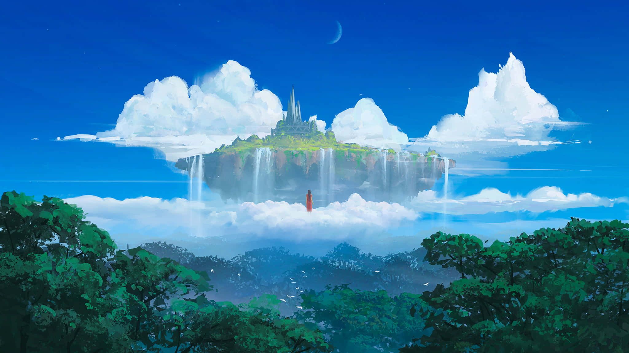 2048x1152 Download Explore the mysterious, magical Floating Island Background