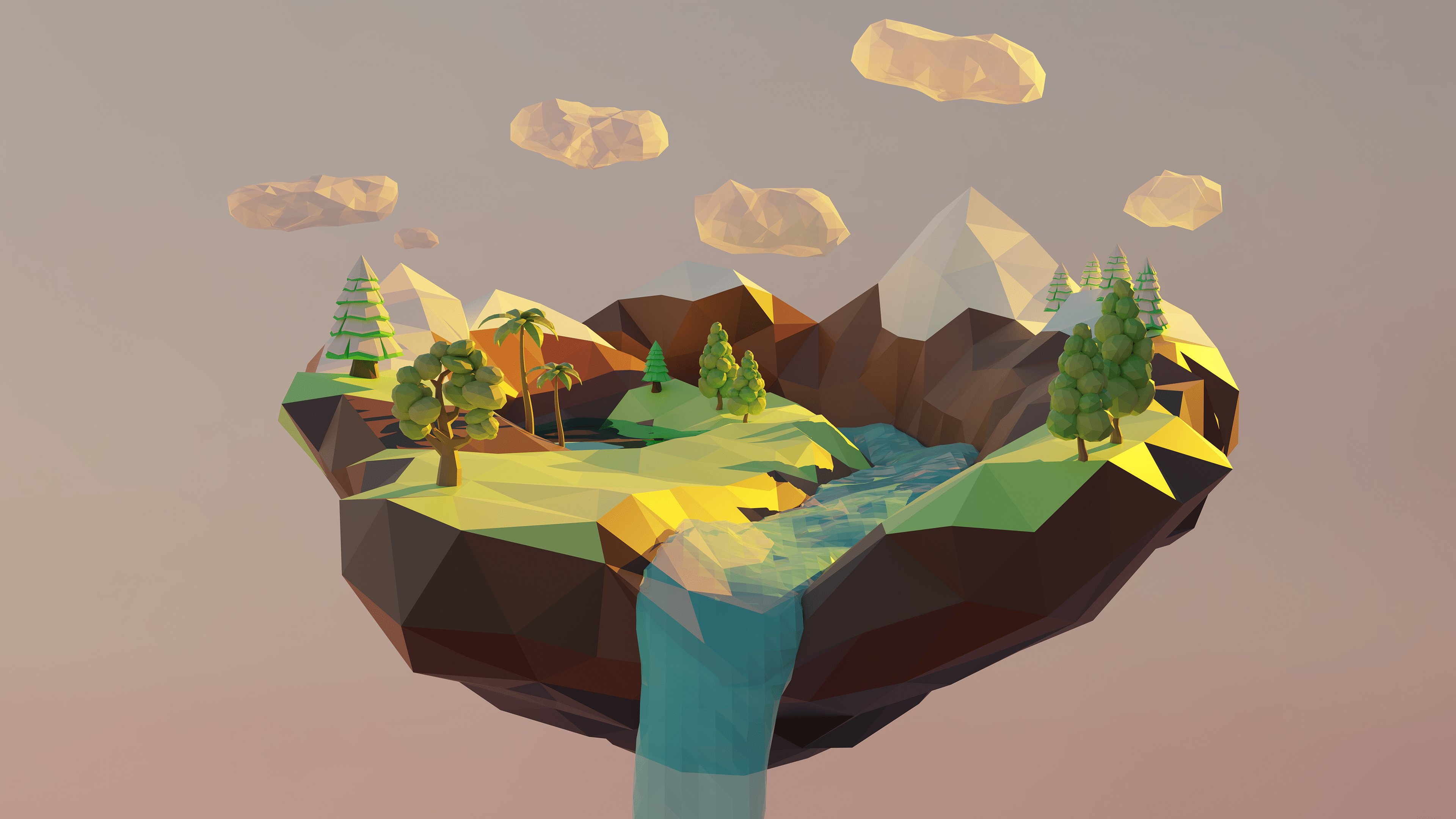 3840x2160 Floating Island Blender Render [3840x2160]