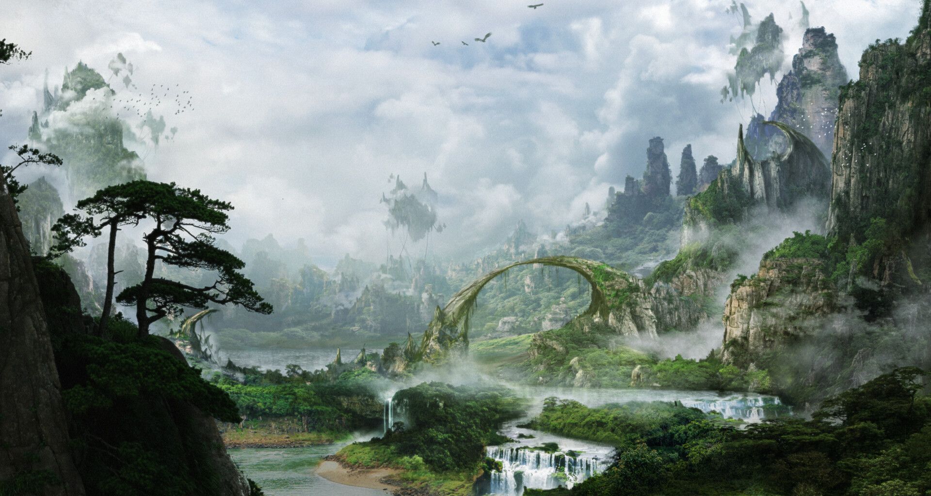 1920x1024 Floating island landscape