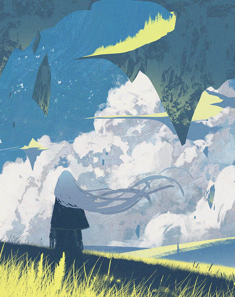 800x1013 HD floating islands cloud wallpaper