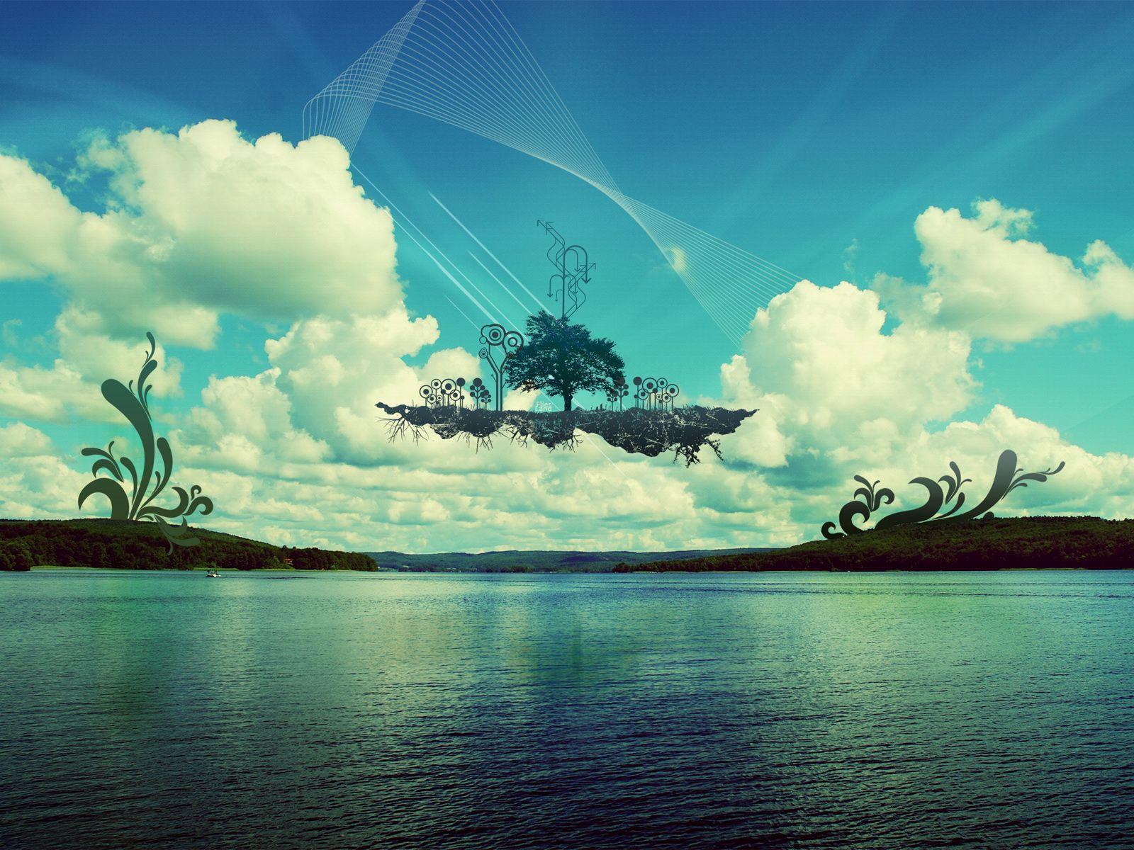 1600x1200 Floating Island Wallpaper