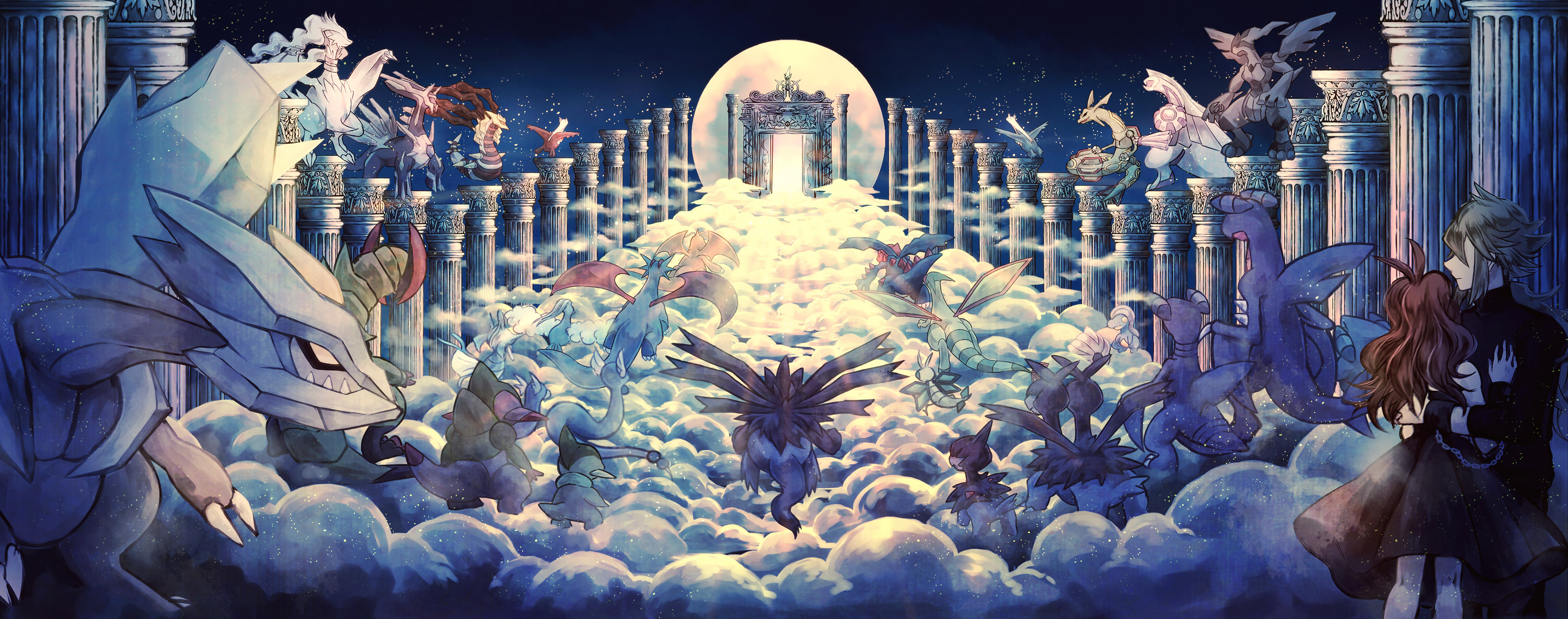 3000x1185 Creation Trioémon Anime Image Board