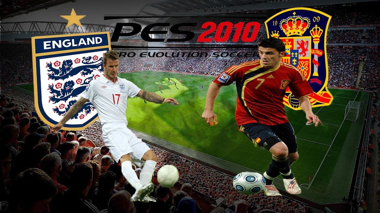 1280x720 PES 2010 Xbox 360 gameplay England vs Spain Anfield