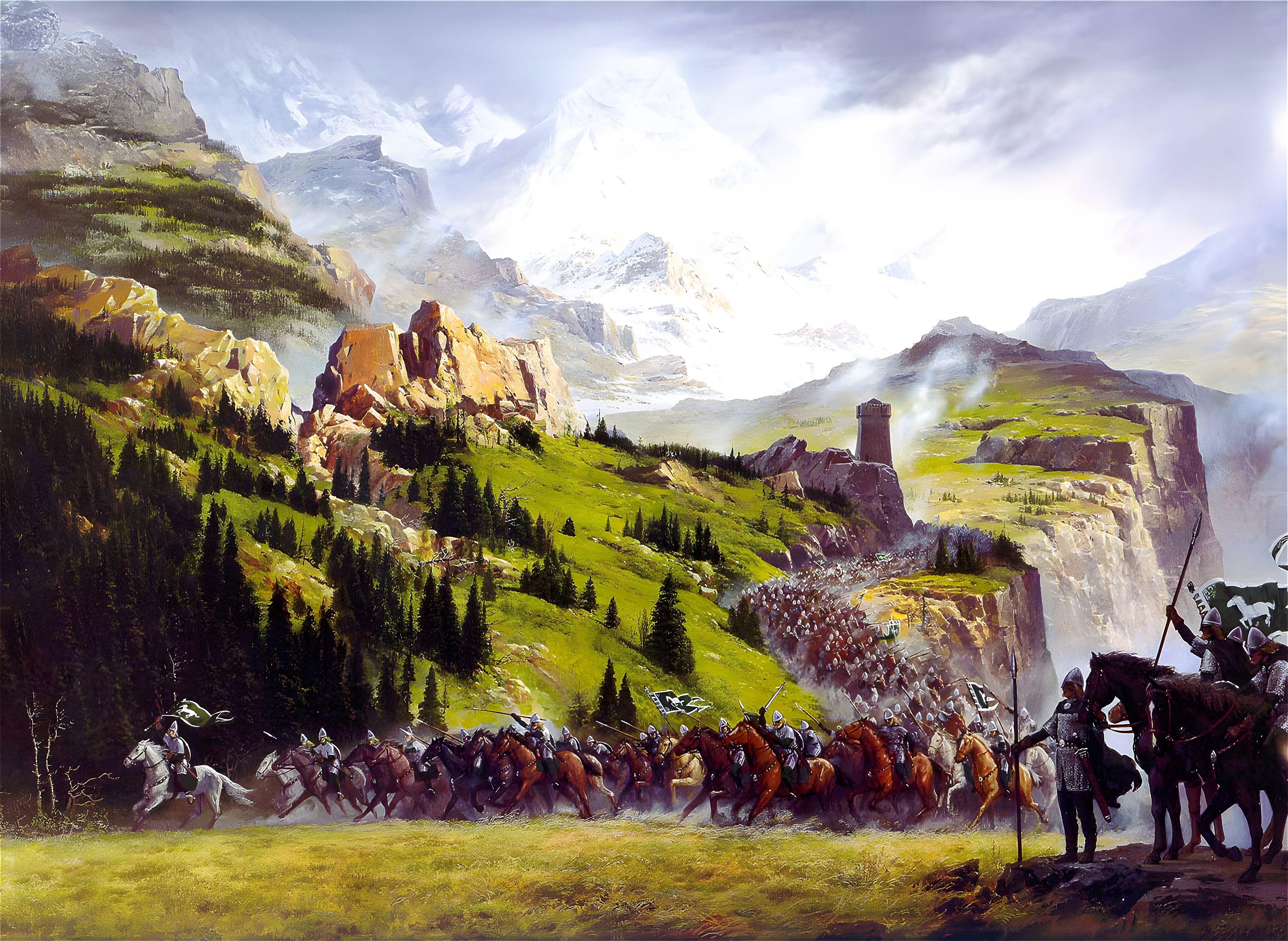 3840x2805 I Remastered All Of The Middle Earth Artwork By The Famous Illustrator Ted Nasmith In 4K. (Part 1 / The Two Towers)