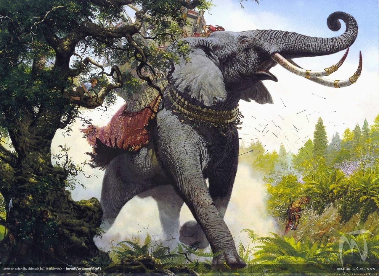 1280x935 Oliphaunts, The Lord Of The Rings, Ted Nasmith, Fantasy Art, Middle earth Wallpaper HD / Desktop and Mobile Background