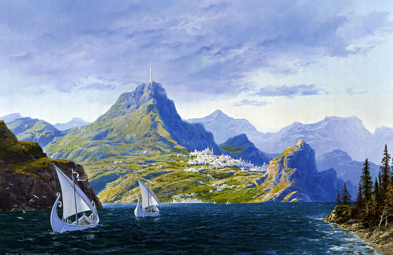 1600x1039 ted nasmith_the silmarillion_3_akallabeth_the downfall of numenor2_ships of