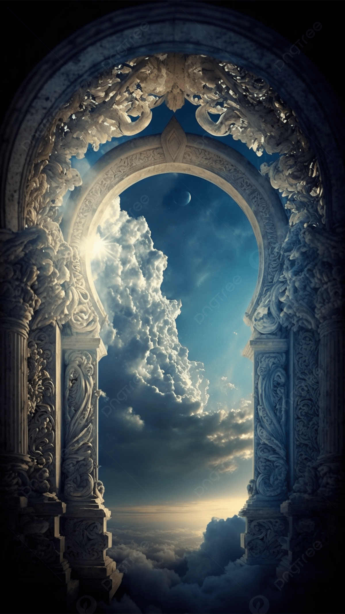 1200x2133 Heaven Heaven Gate Clouds Dark Background Wallpaper Image For Free Download