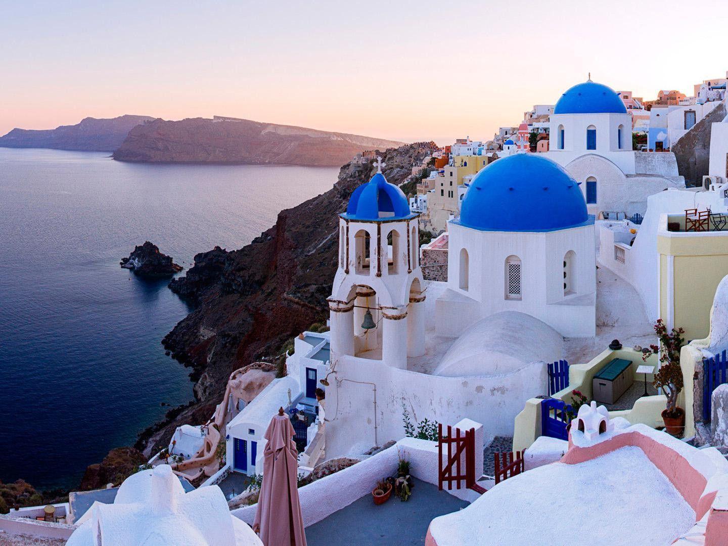 1440x1080 wallpaper Town Oia, Santorini Island, Greece, HD : Widescreen : High Definition
