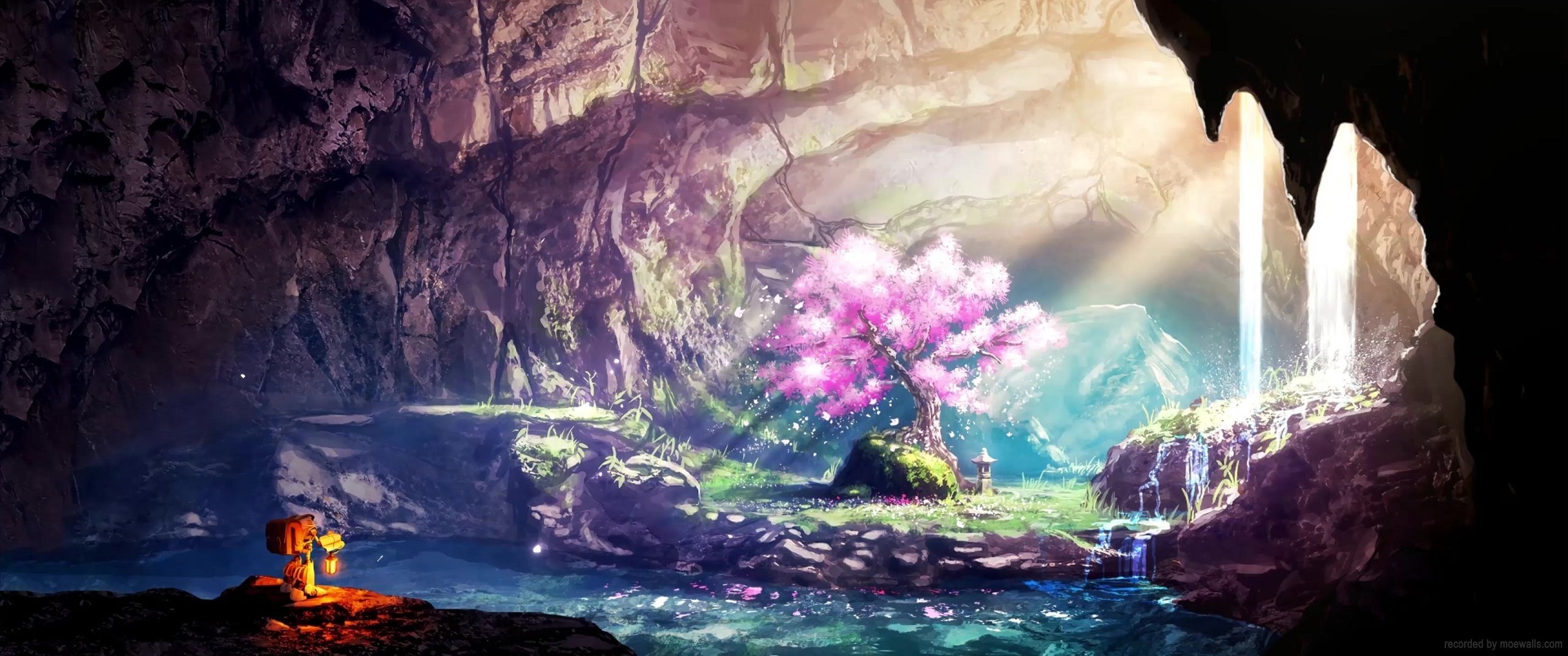 2580x1080 Underground River View Live Wallpaper