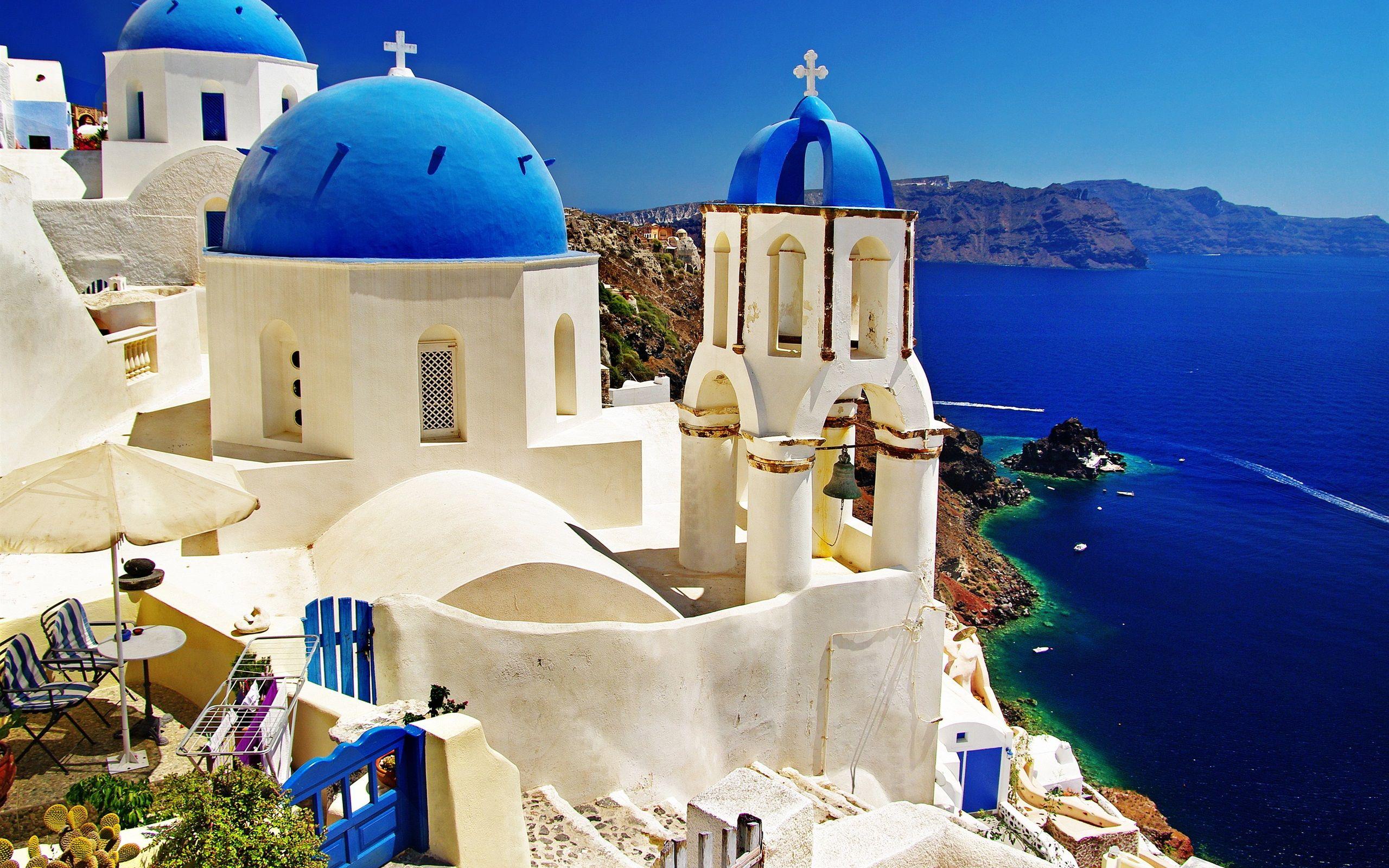 2560x1600 Wallpaper Santorini, Greece, sea, buildings 2560x1600 HD Picture, Image