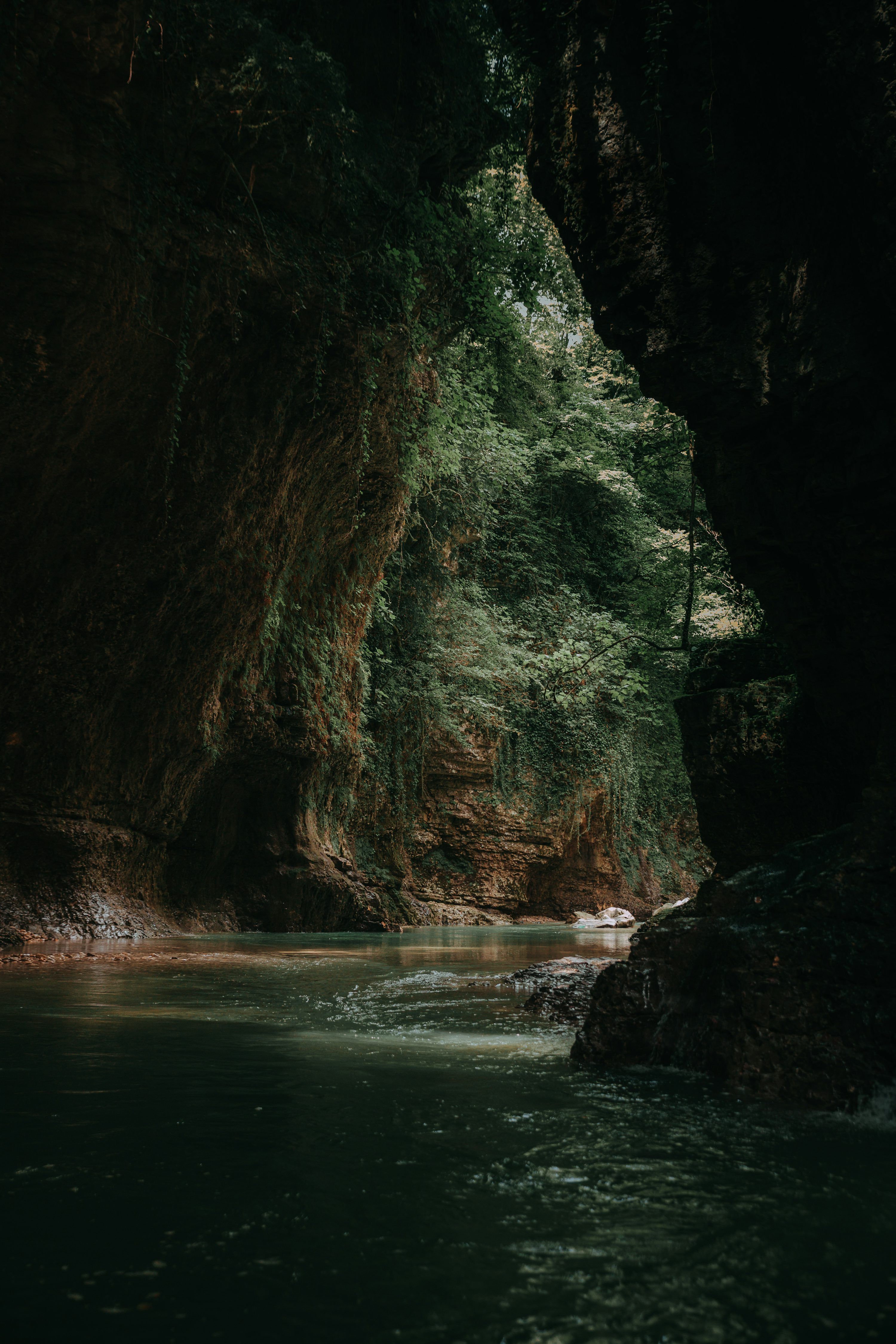 3000x4500 Calm body of water inside cave at daytime photo