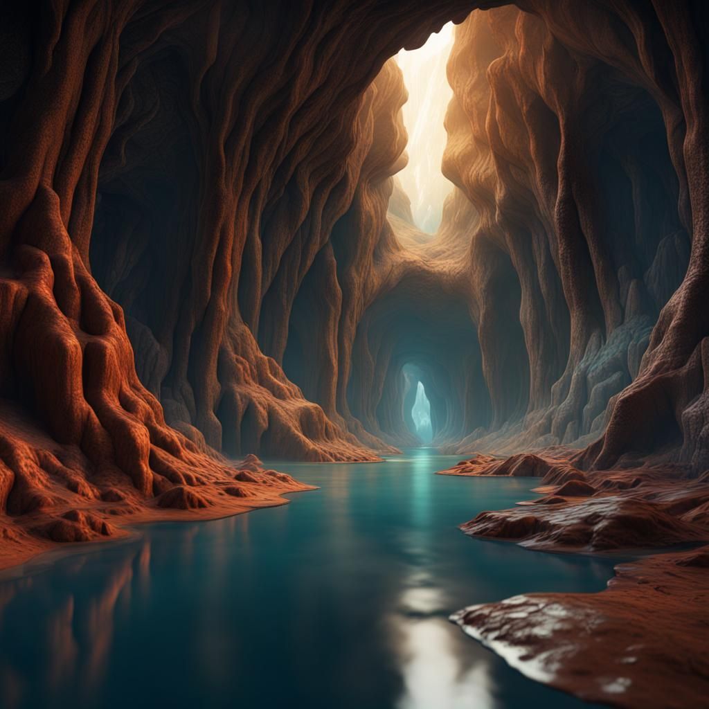 1024x1024 Underground river Underground River in a Deep Cave