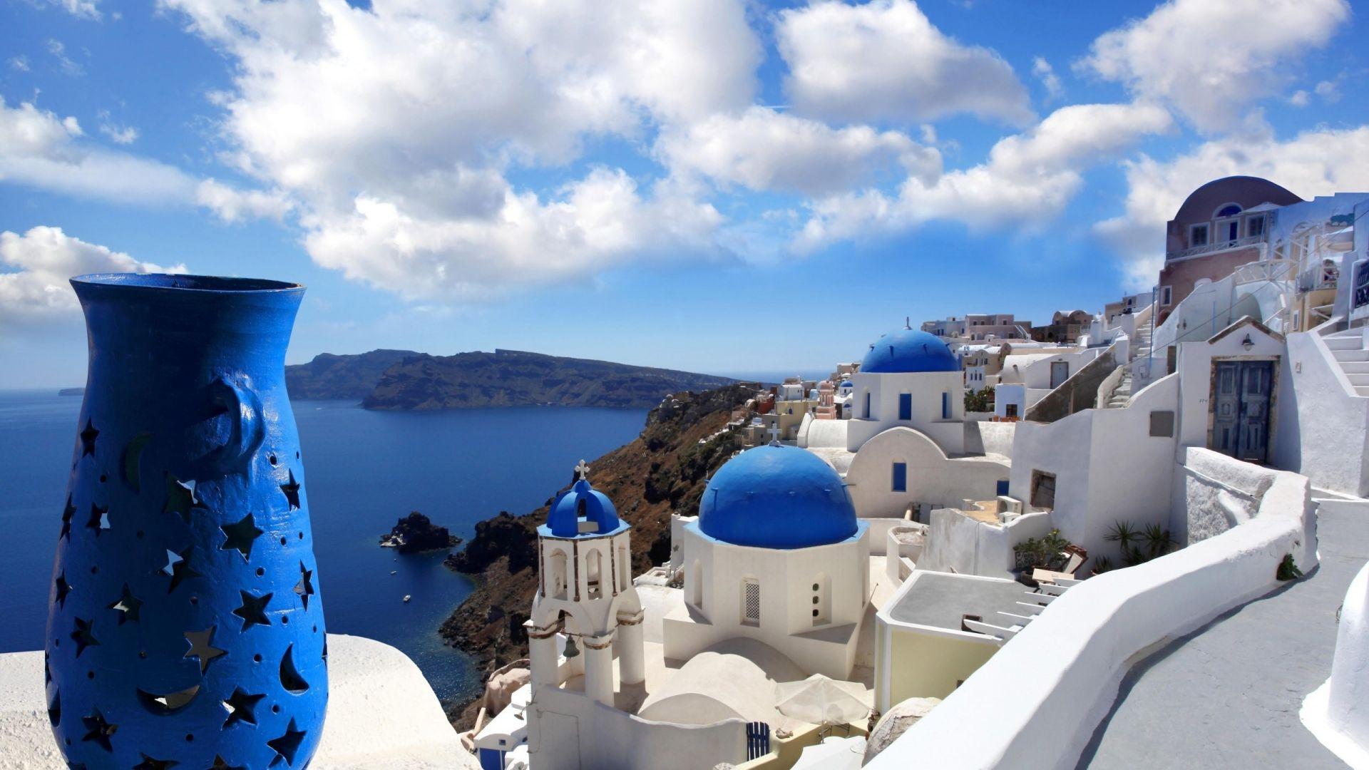 1920x1080 Ideal View from Santorini HD Wallpaper
