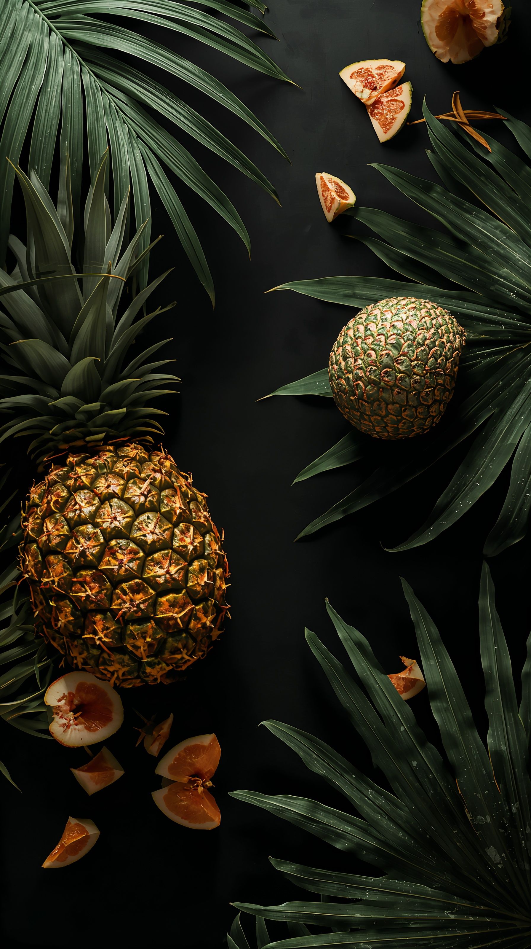 1792x3200 Black Tropical Wallpaper Aesthetic for Phone