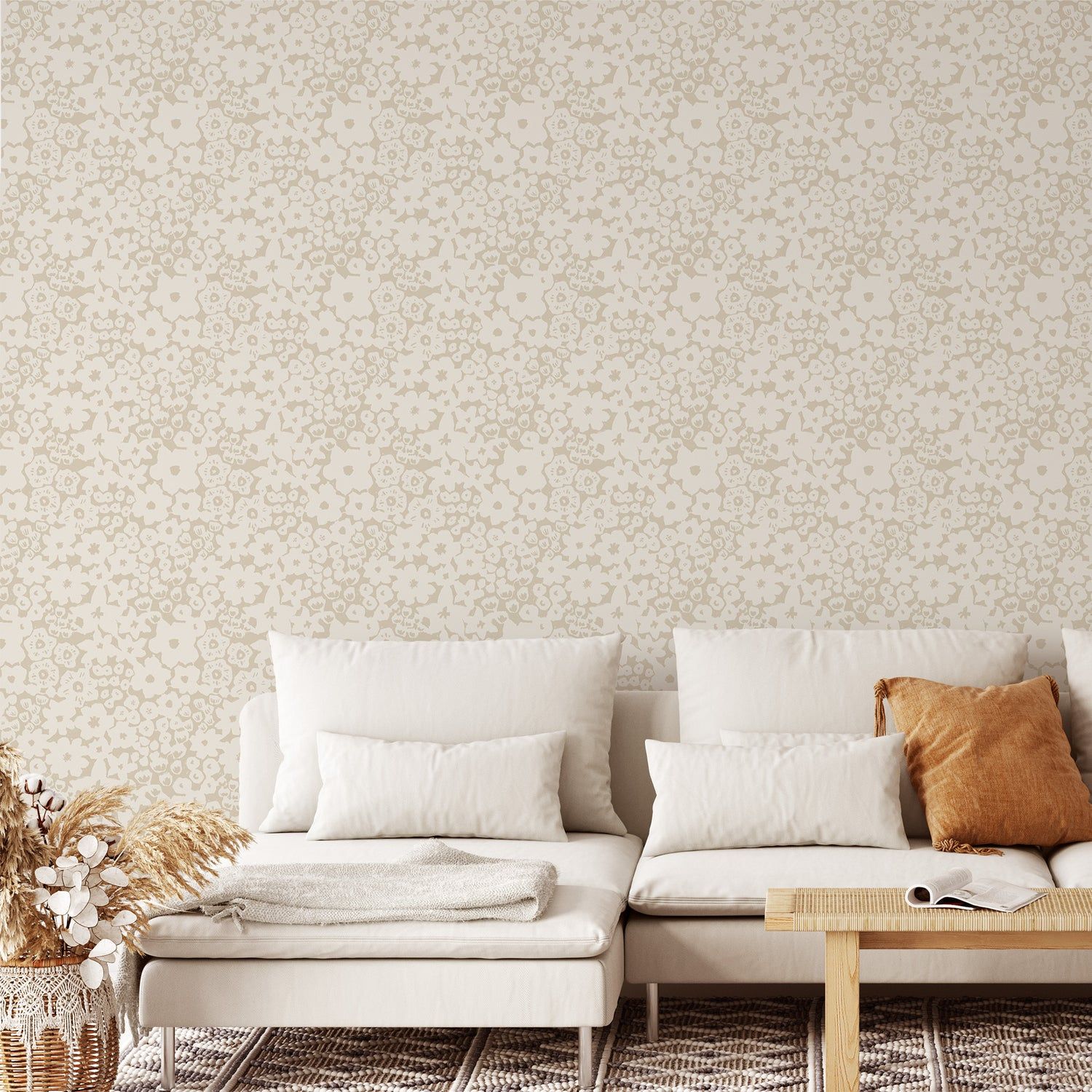 1500x1500 Leah Simple Floral Wallpaper Peel and Stick / 2x12