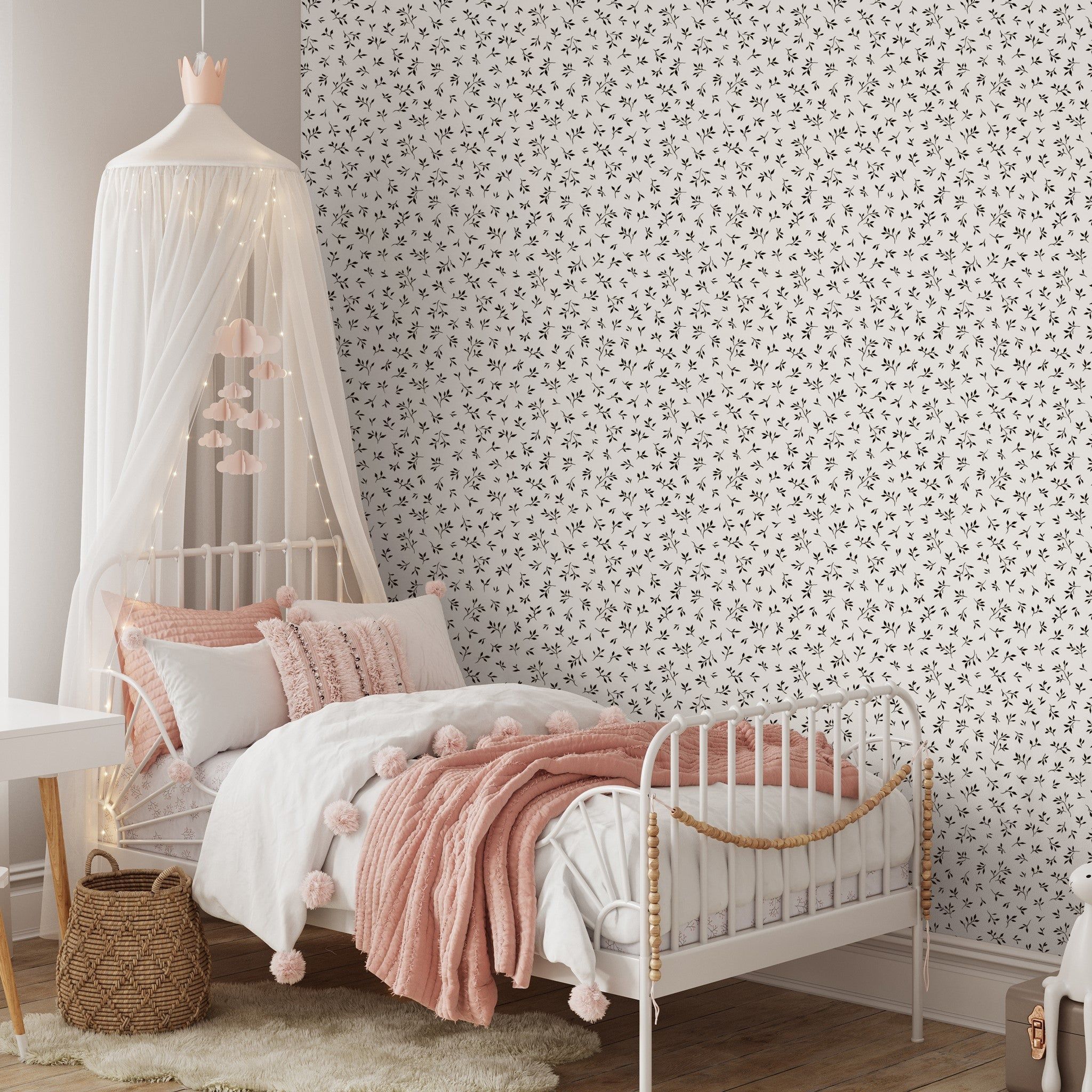 2048x2048 Lauria and Cream Tiny Leaf Wallpaper