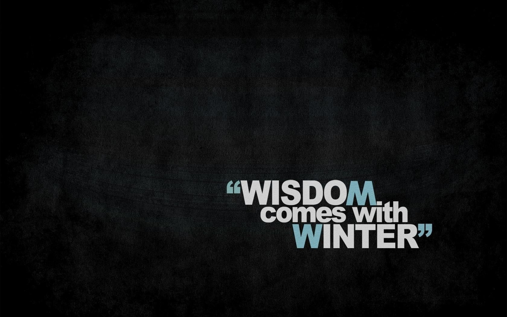 1680x1050 Wisdom comes with winter text, quote, typography, black background, minimalism HD wallpaper