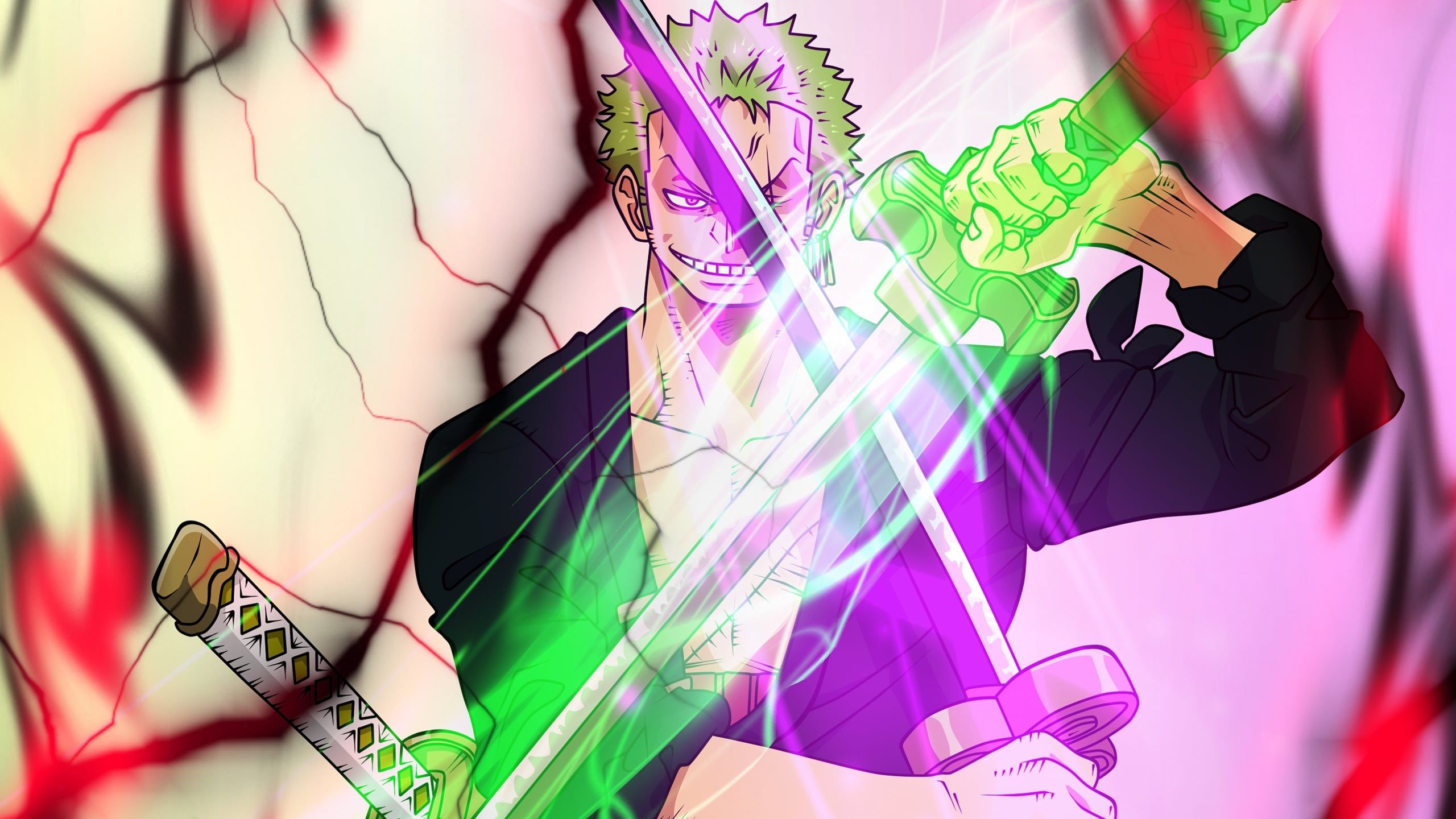 2560x1440 Roronoa Zoro from One Piece Anime Wallpaper 2K for Desktop