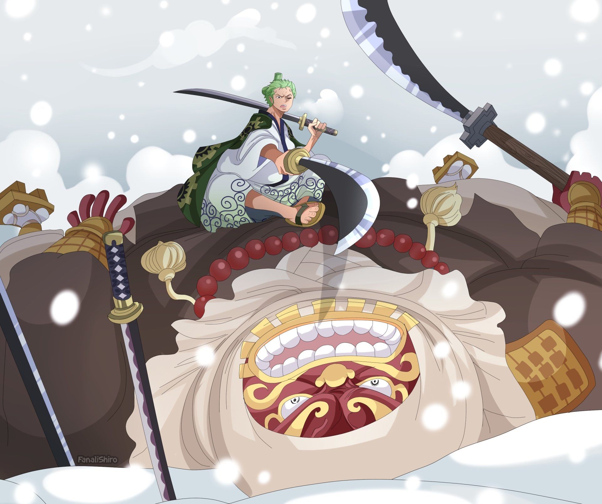 1920x1607 Roronoa Zoro vs Gyukimaru