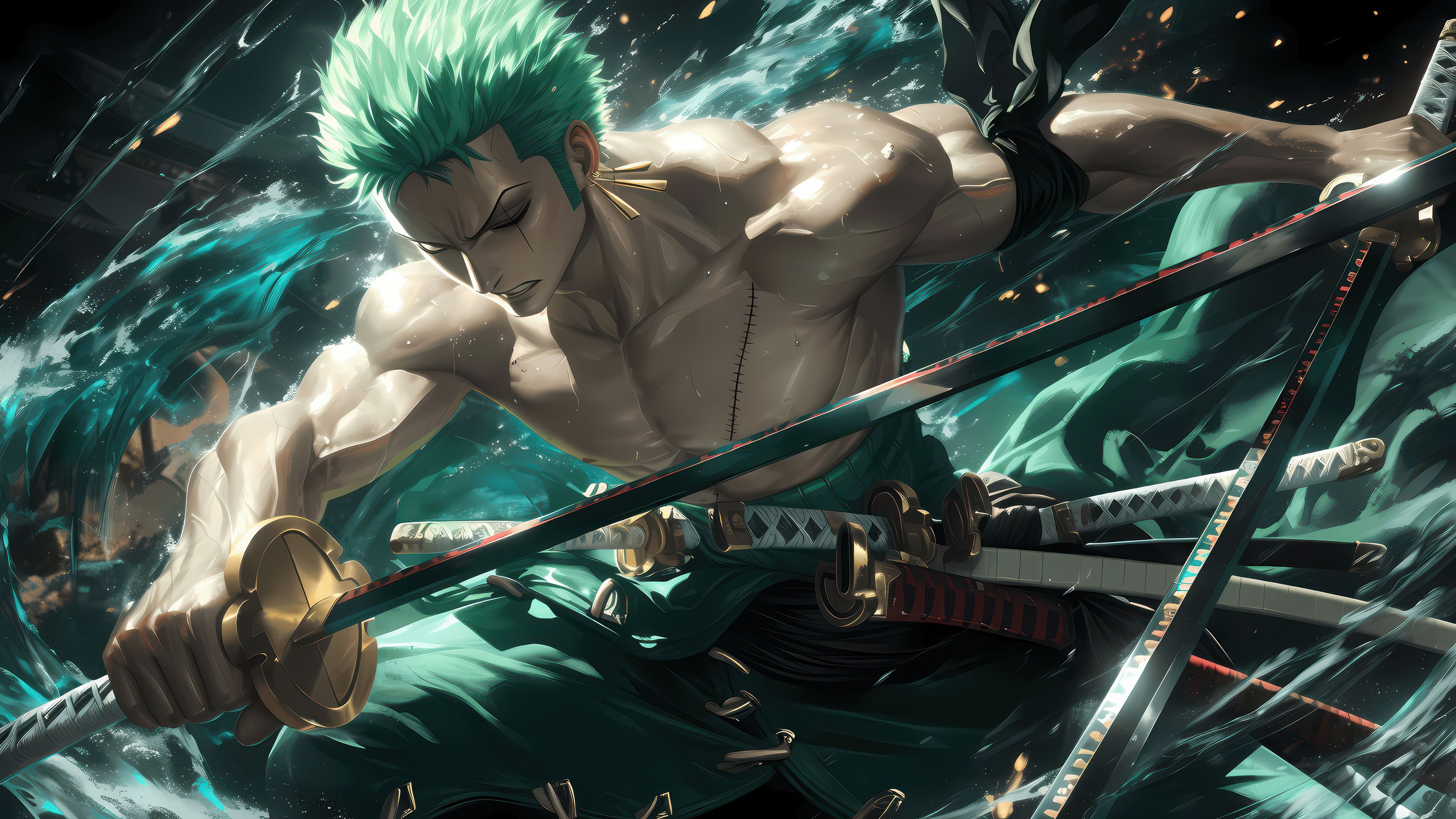 5120x2880 Roronoa Zoro Wallpaper 4K, Muscular, Powerful, Fierce