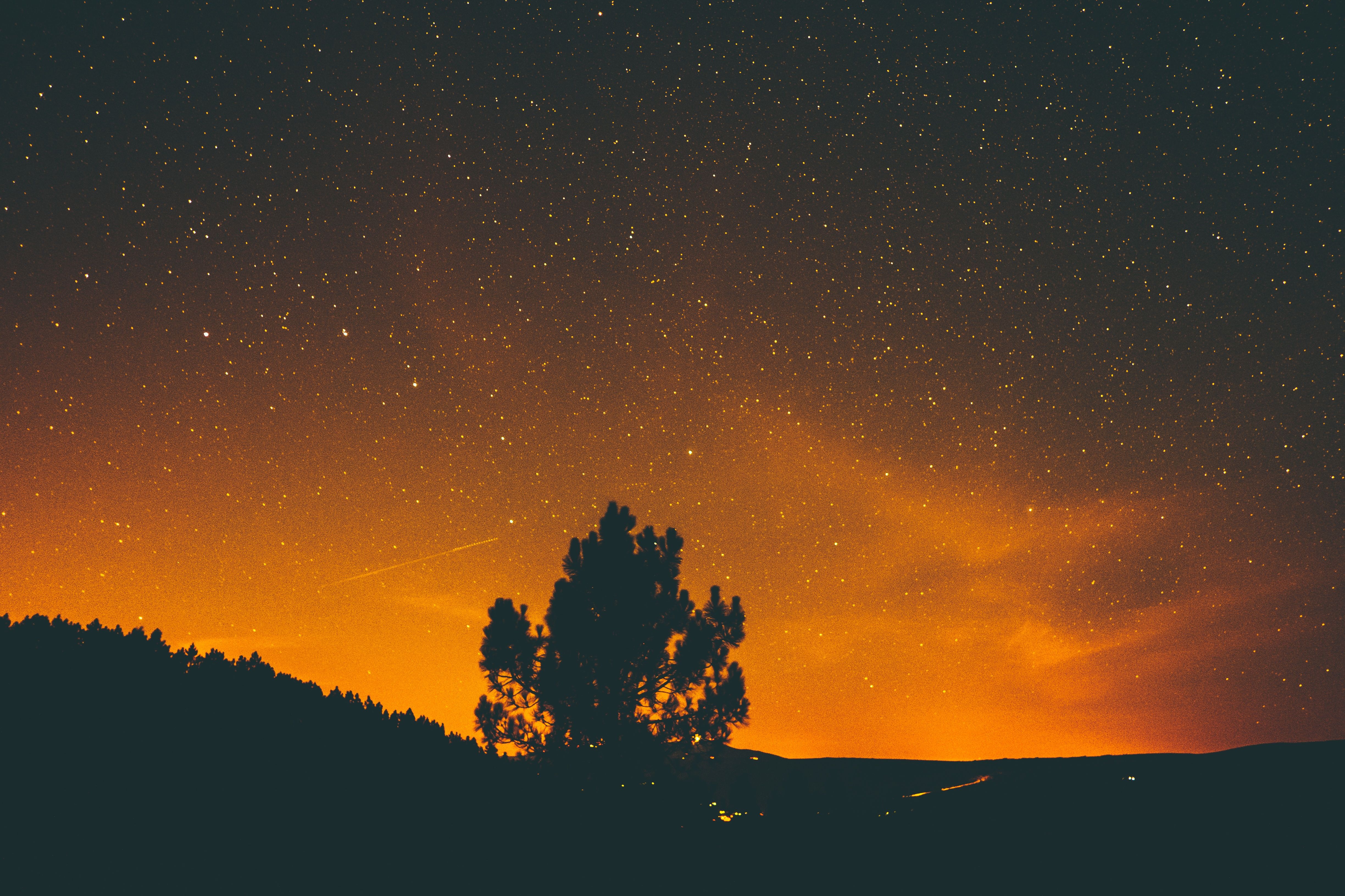 4896x3264 Starry Orange Night Ultra HD Wallpaperx3264