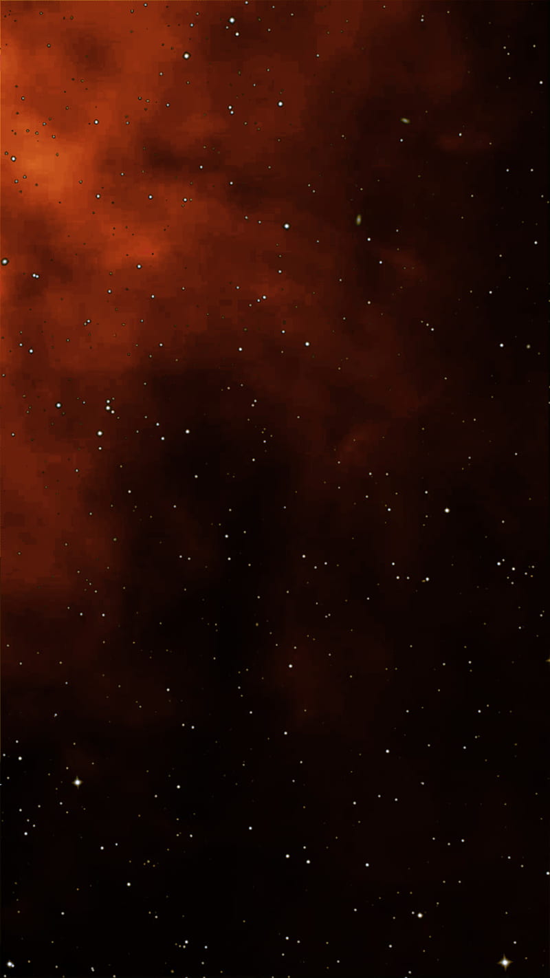 800x1422 Oranger Sternhimmel, himmel, night, orange, sky, space, star, stars, universe, HD phone wallpaper