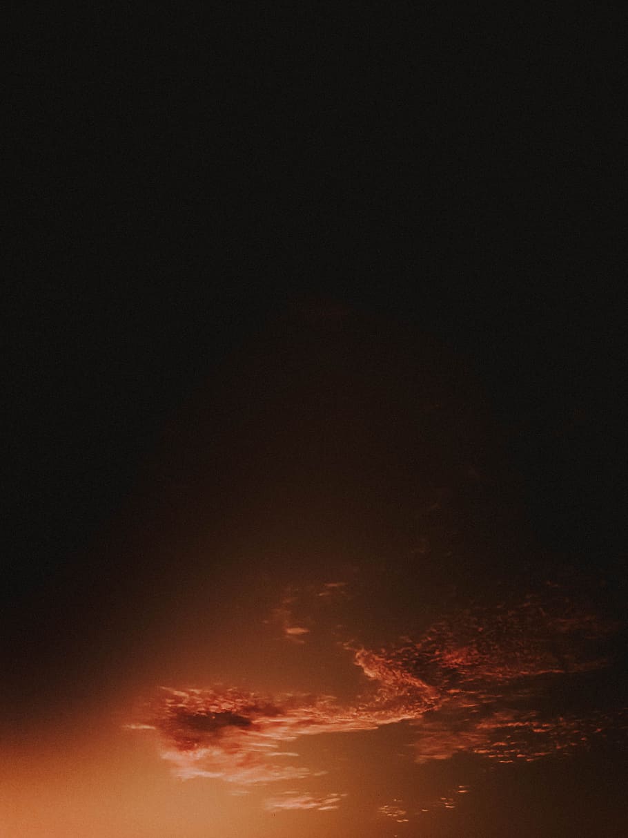 910x1213 orange sky illustration, sky, cloud, dark, night, evening, storm, pink