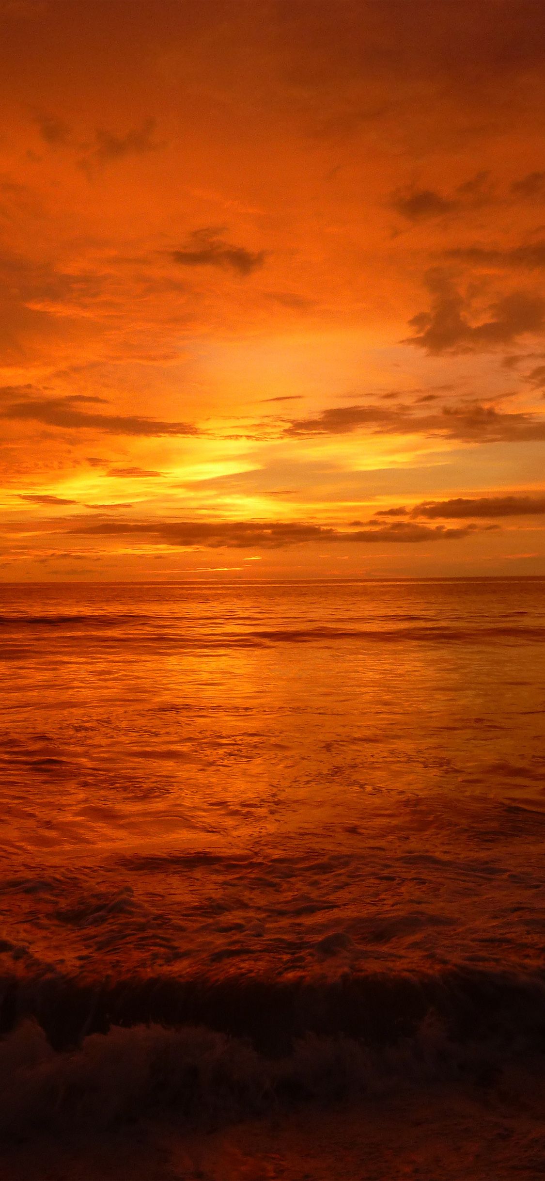 1125x2436 Night cloud sea sunset iPhone X Wallpaper Free Download