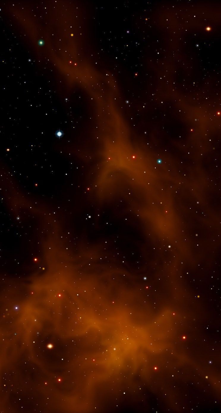 744x1392 Orange Space Wallpaper