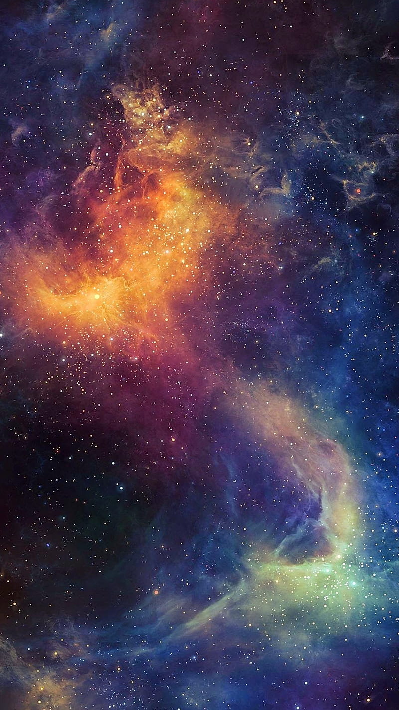 800x1422 Beautiful Night Sky, blue, dark, gorgeous, light, orange, space, HD phone wallpaper