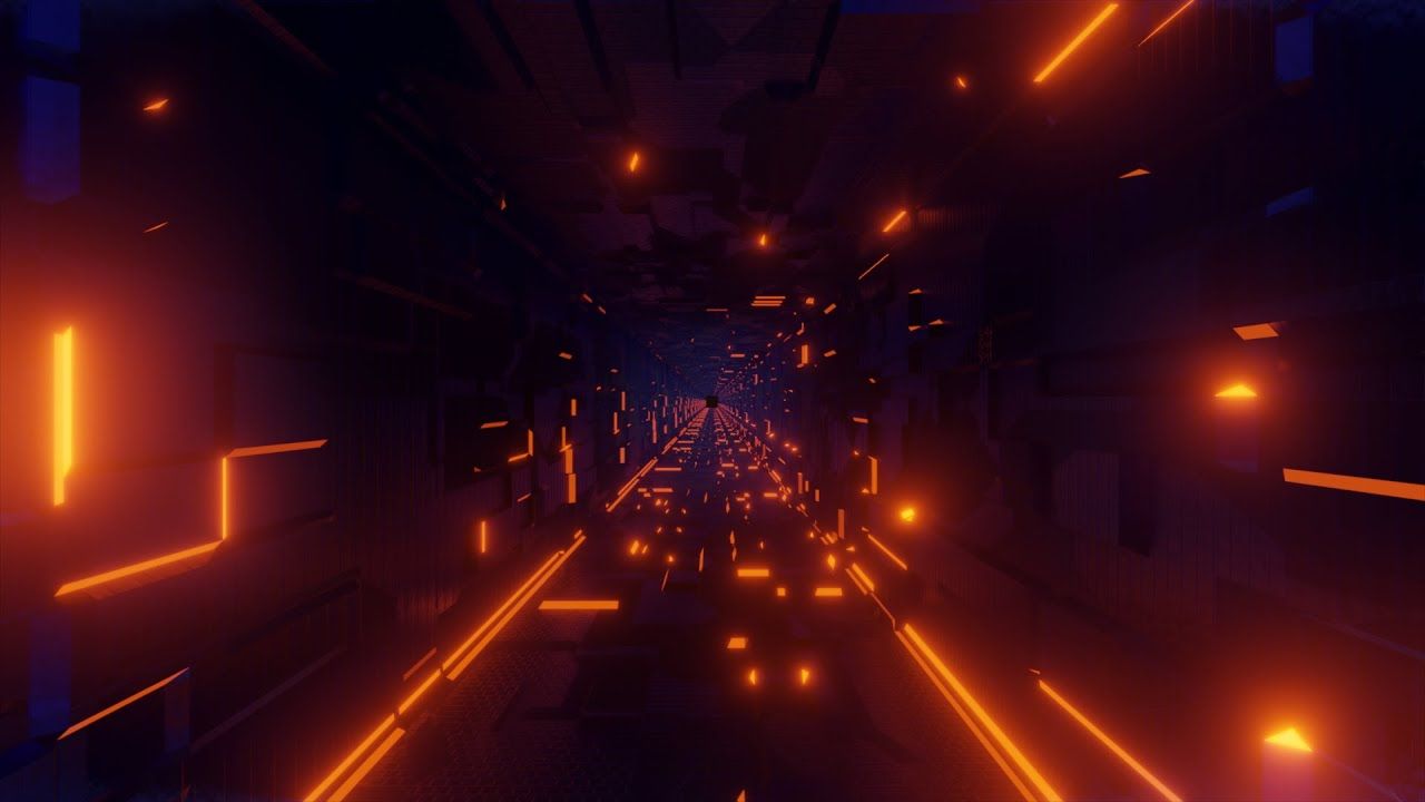 1280x720 Vj Loops Orange Neon Lights Tunnel Background Video Live Wallpaper Screensaver