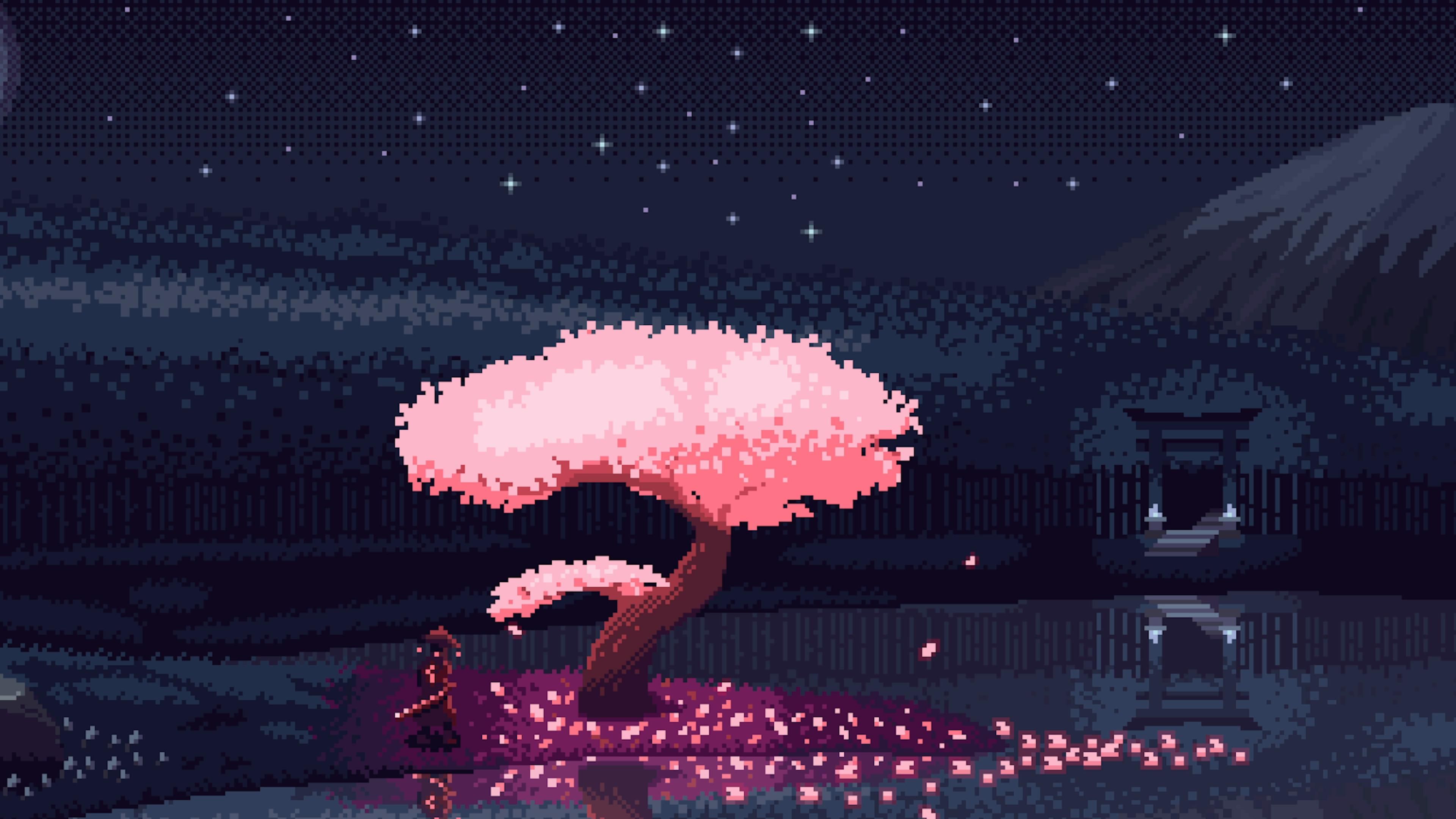 3840x2160 Pixel Sakura Live Wallpaper