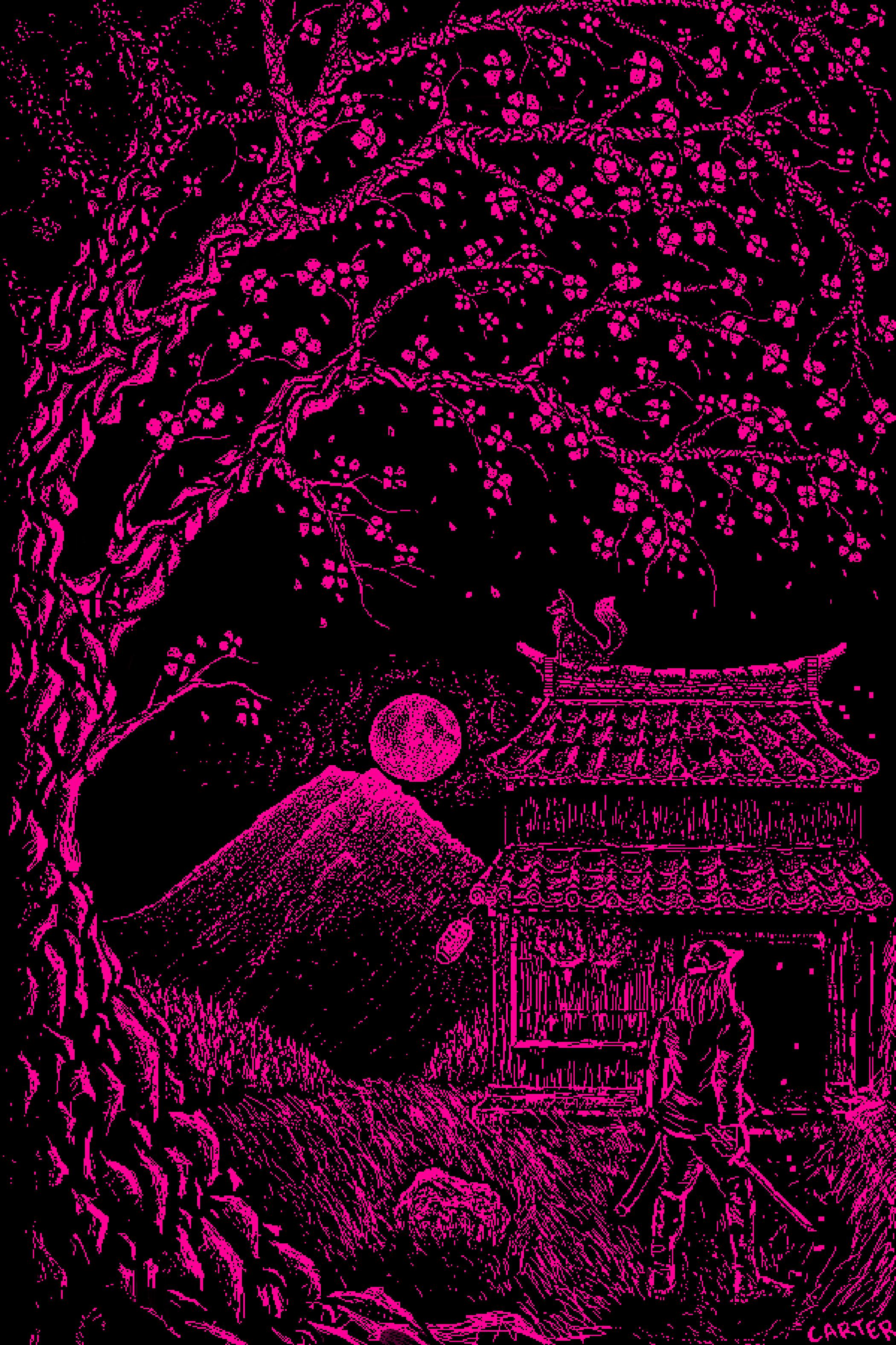 2100x3150 Sakura on black