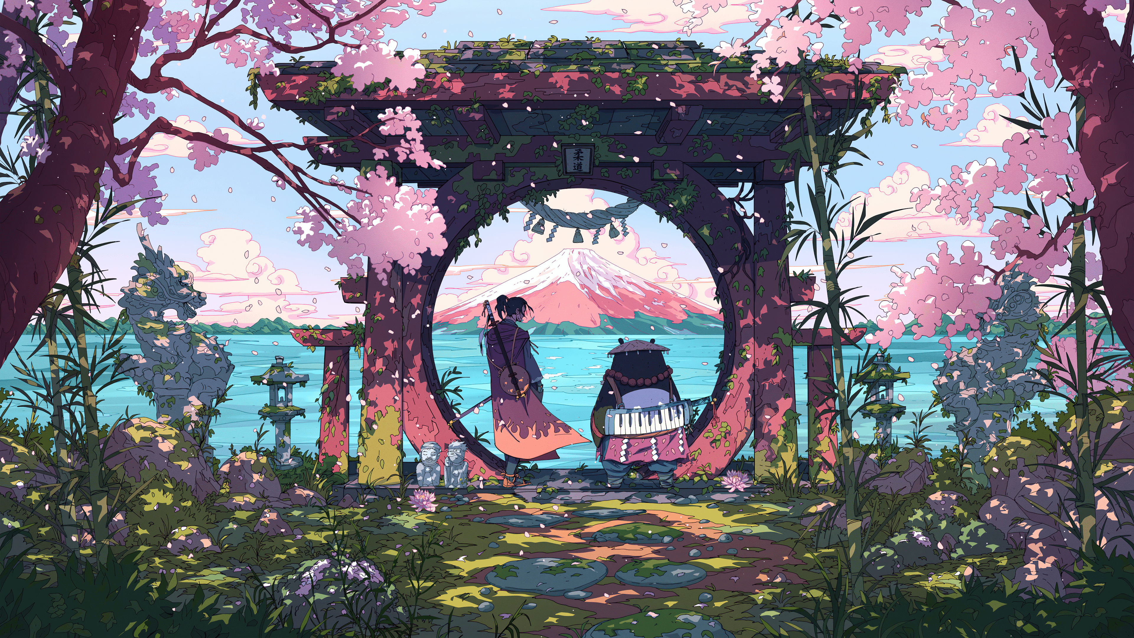 3840x2160 Cherry Blossom Samurai [3840x2160]