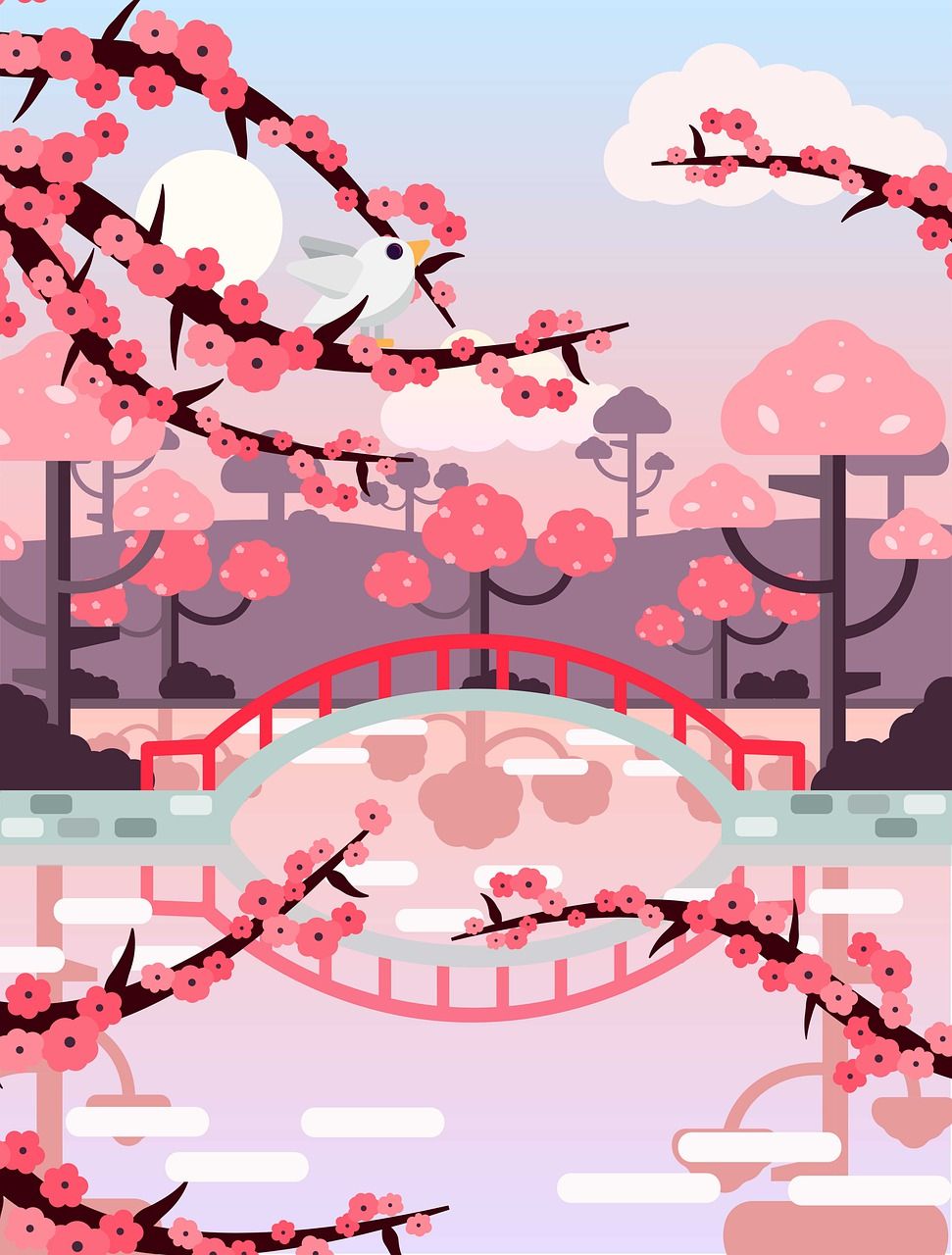 971x1280 Download Cherry Blossoms Sakura Spring. Royalty Free Stock Illustration Image